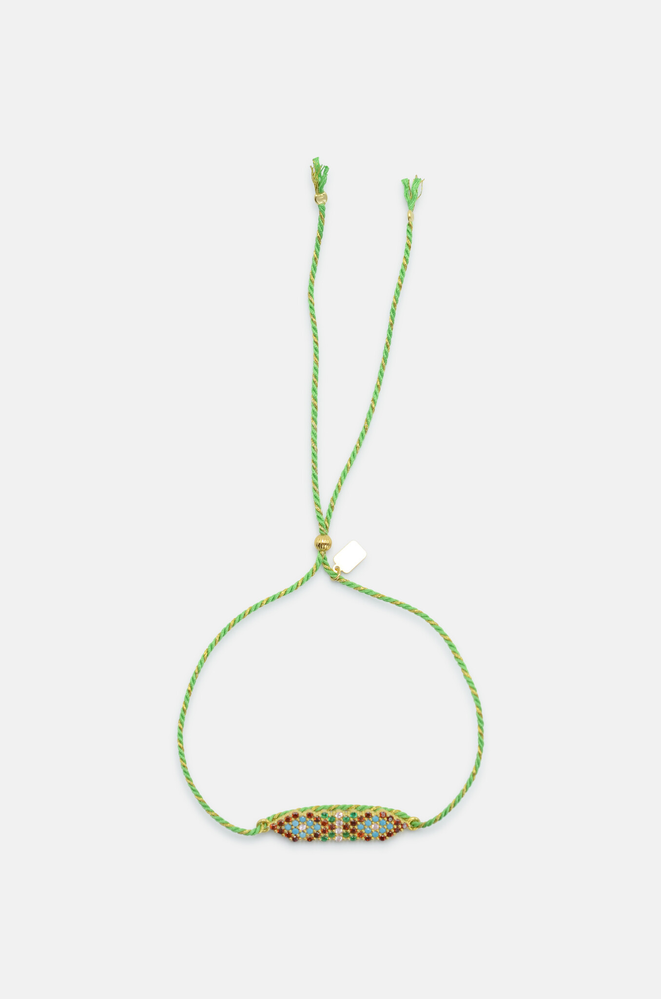 Multicoloured Argyle Friendship Bracelet in Green-1