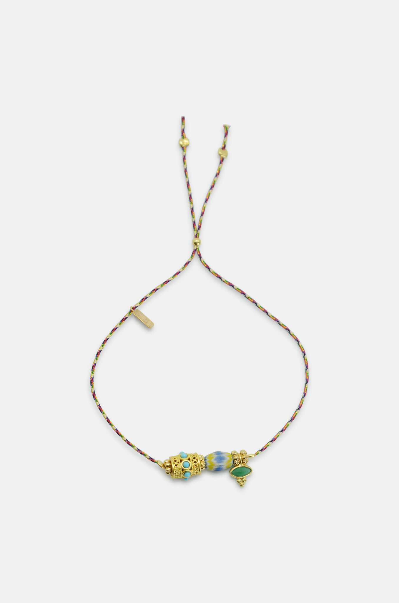 Trade Bead Bracelet in Blue & Yellow-1