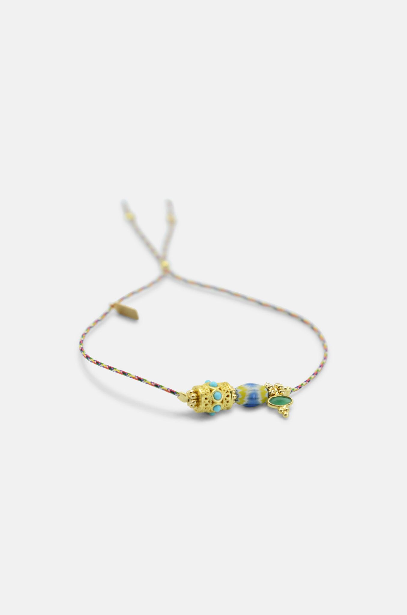 Trade Bead Bracelet in Blue & Yellow-2