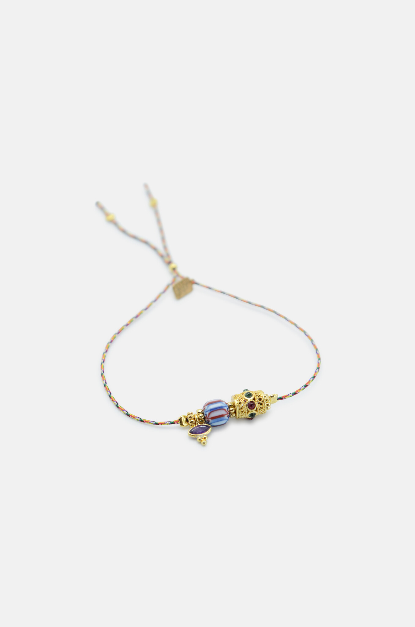 Trade Bead Bracelet in Blue & Red-2