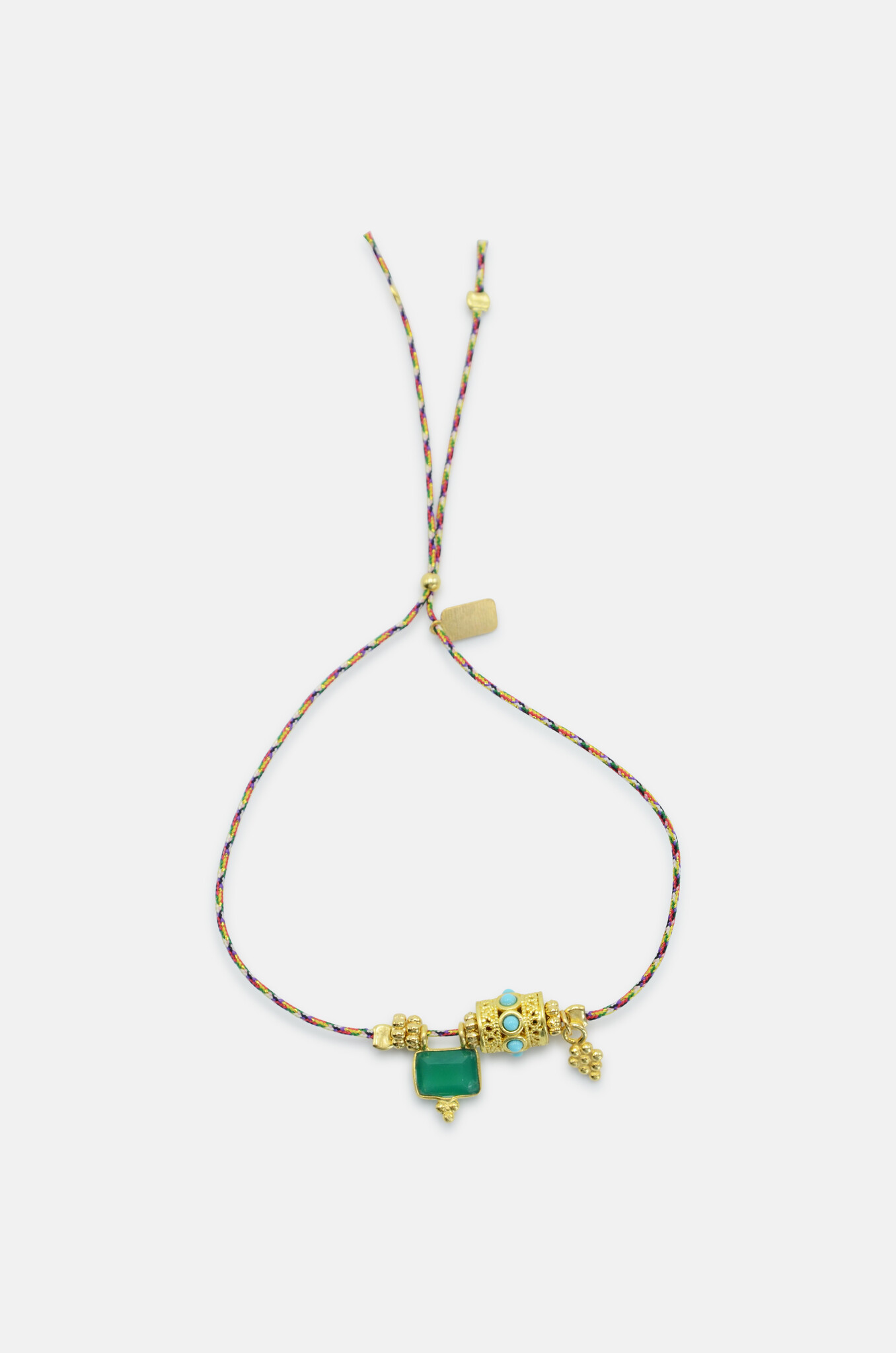 Faceted Green Agate Byzantine Bracelet-1