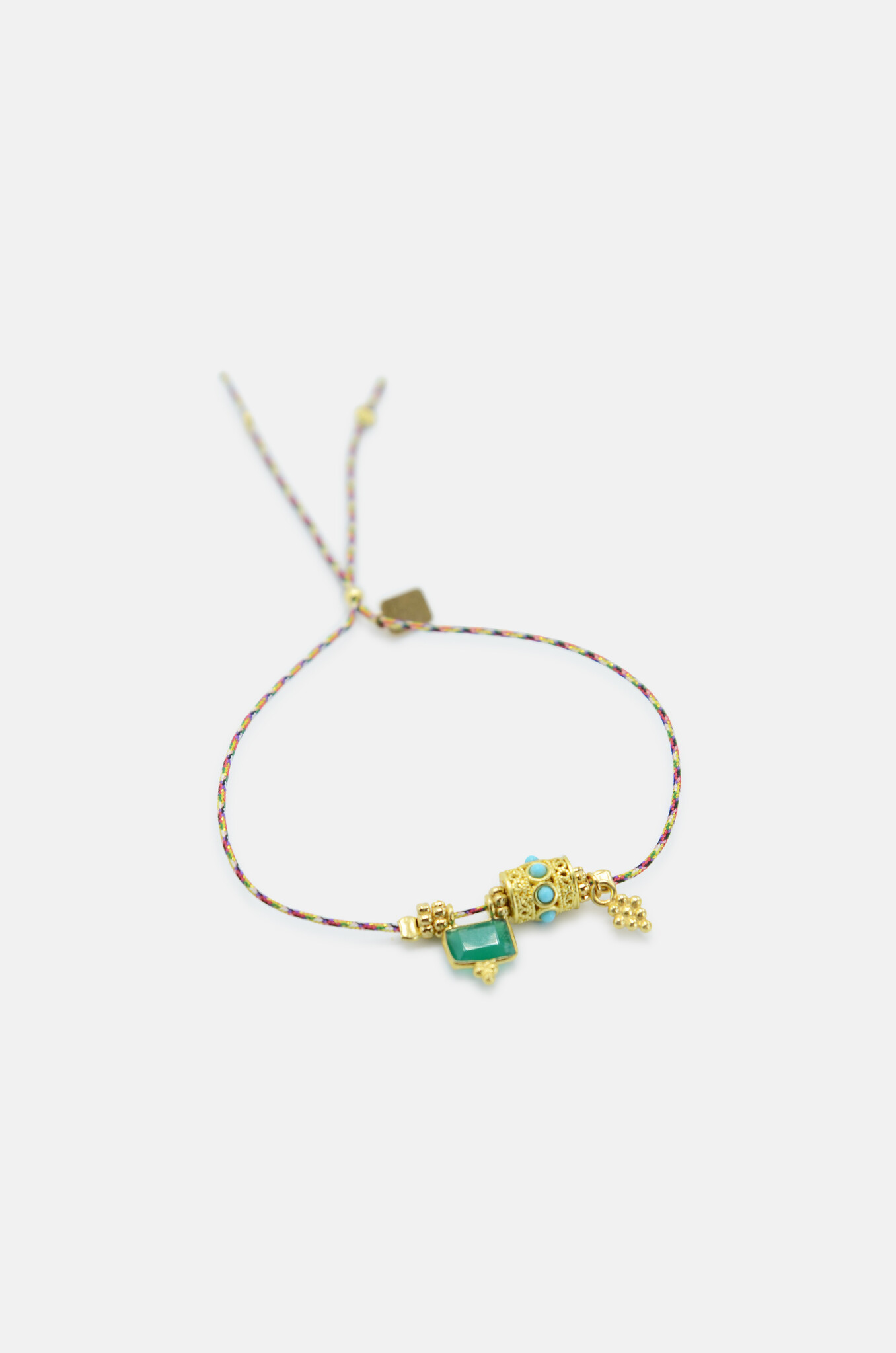 Faceted Green Agate Byzantine Bracelet-2