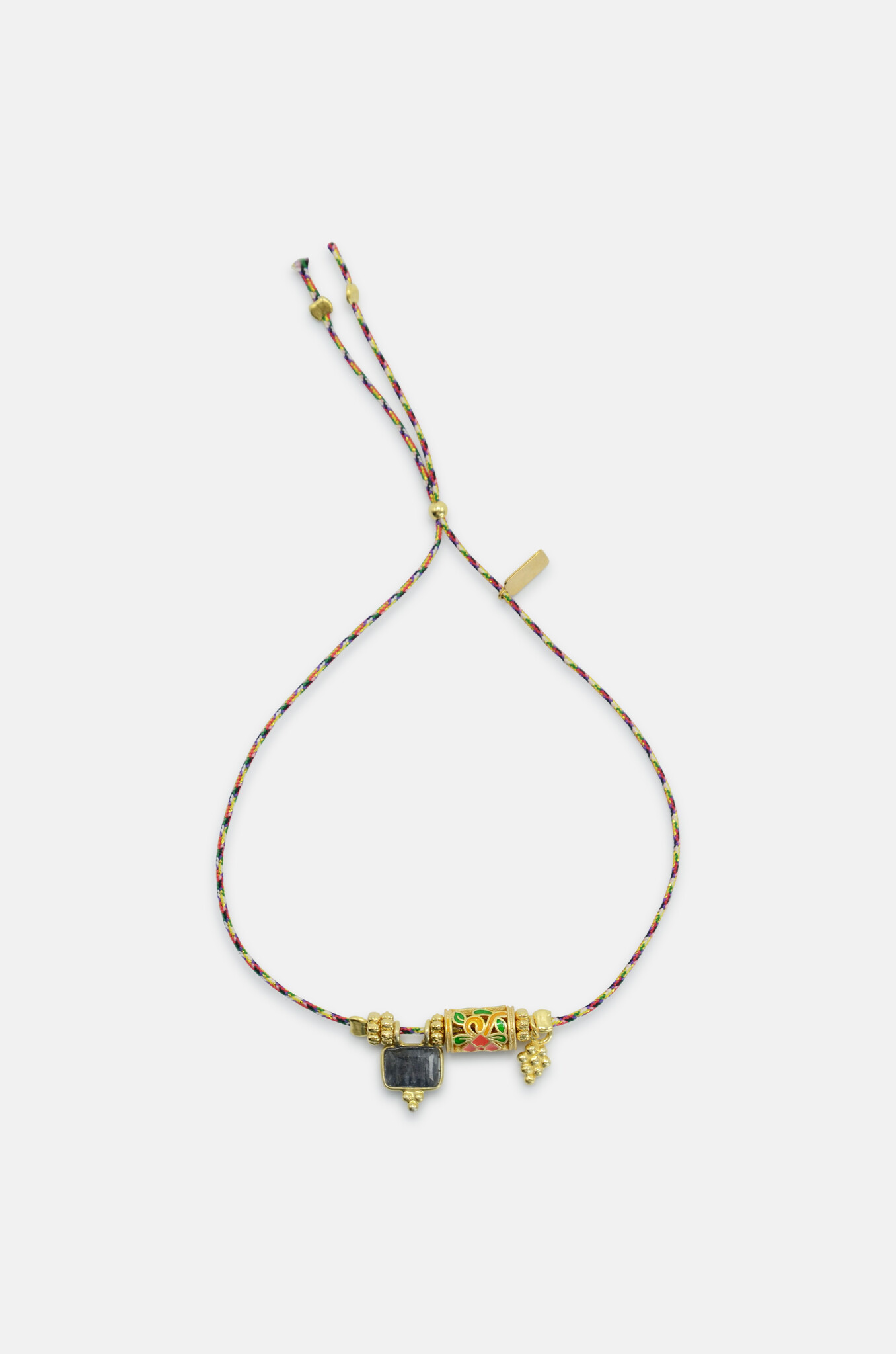 Faceted Grey Agate Cloisonné Bracelet-1