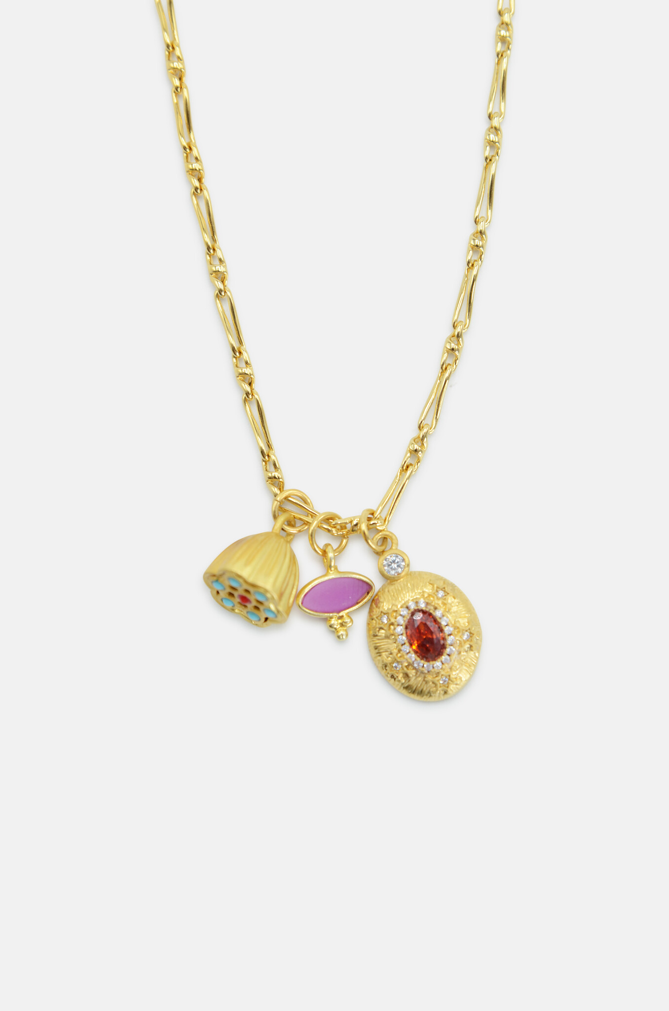 Multicharm Red Tourmaline Necklace-2
