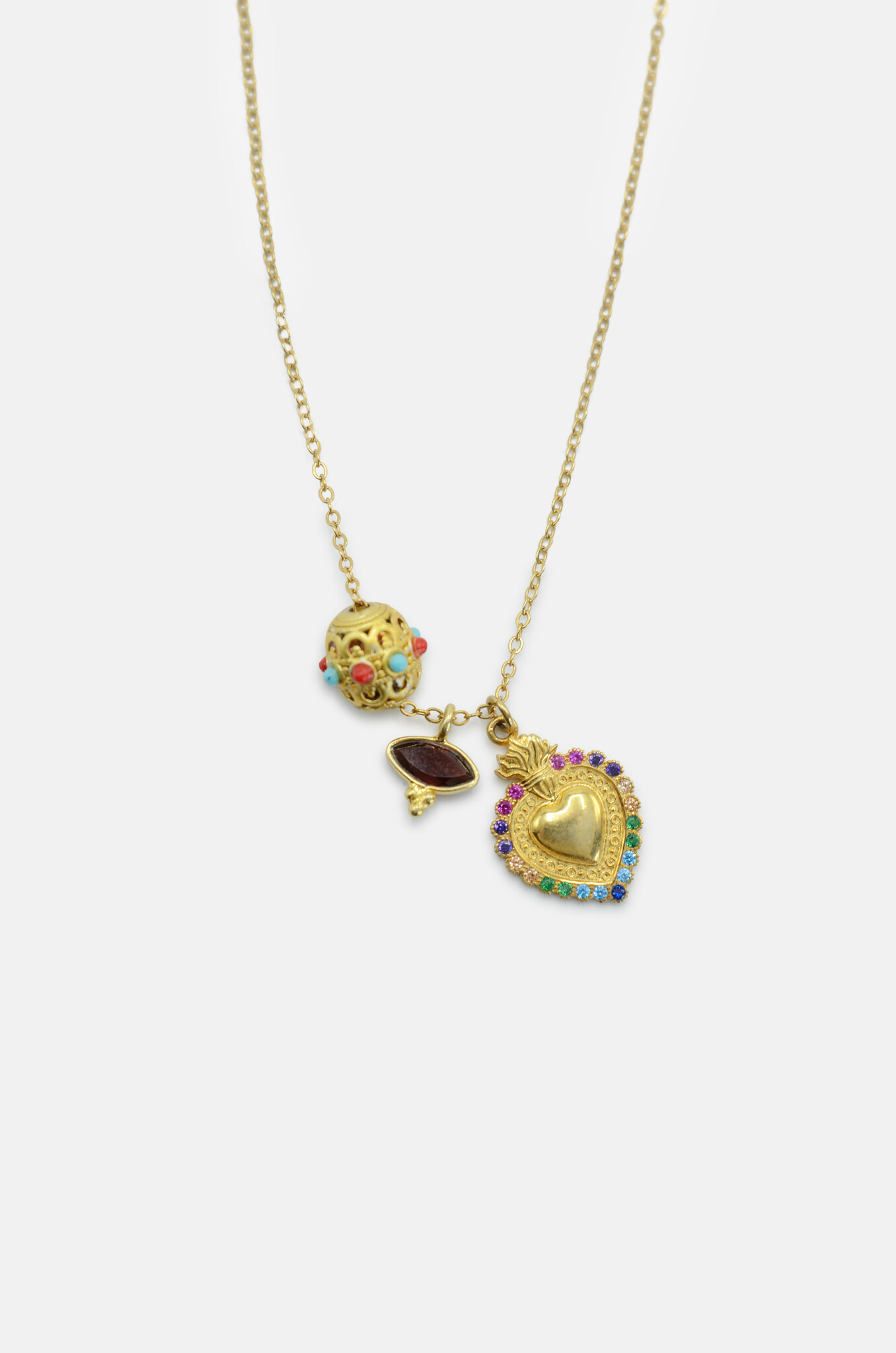 Multicharm Heart Necklace-2