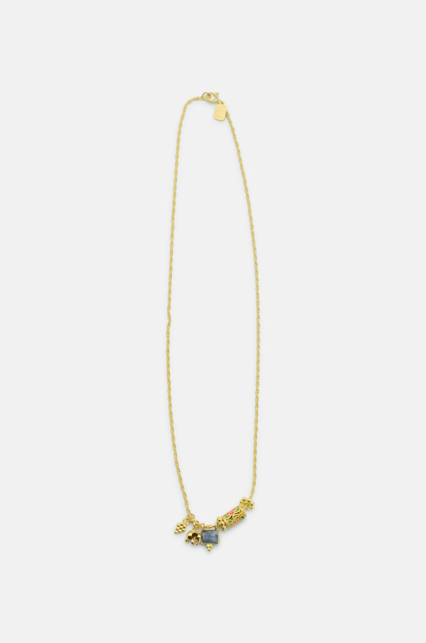 Multicharm Elephant Cloisonné Necklace-1