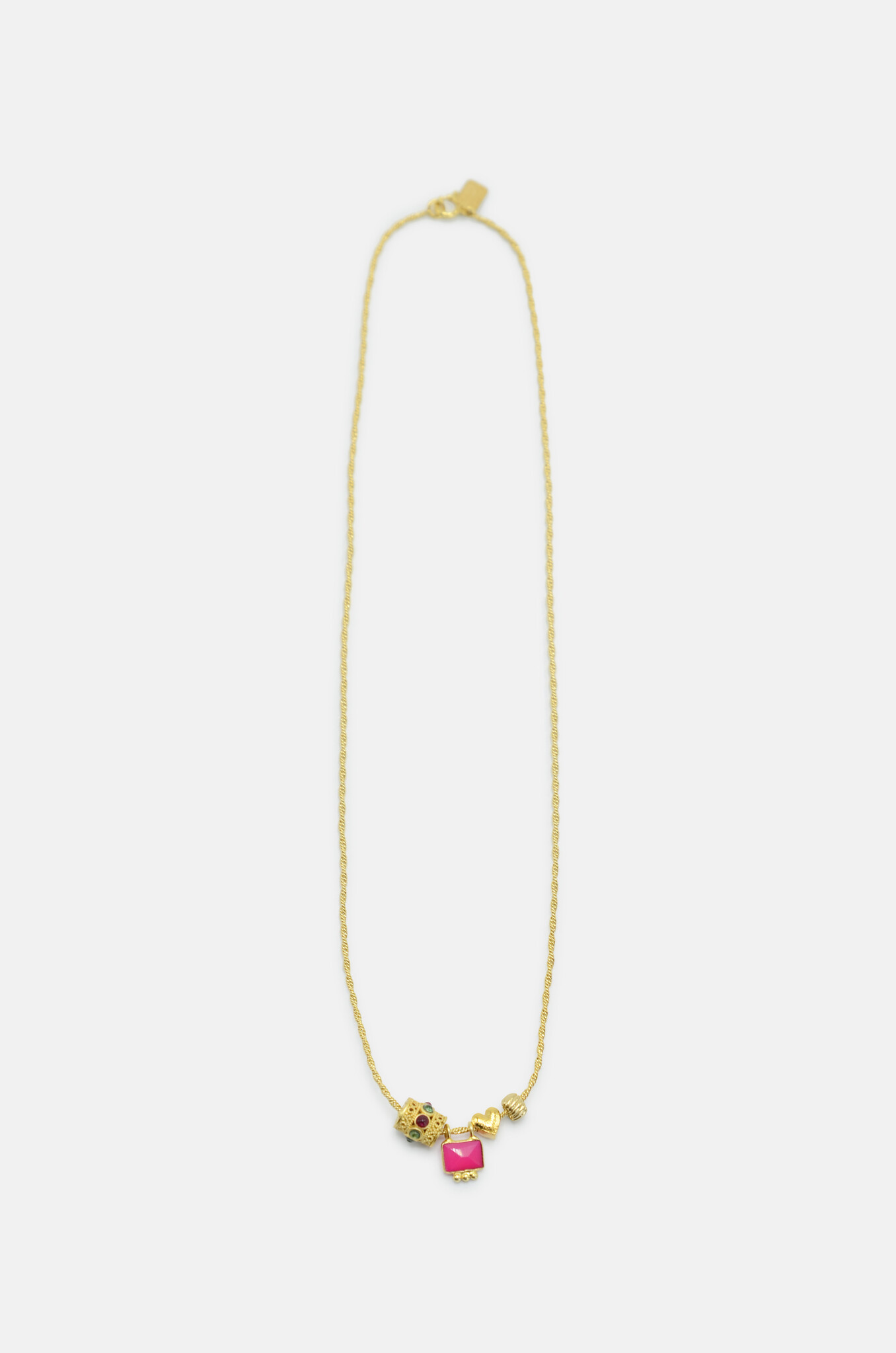 Multicharm Red Tourmaline Byzantine Necklace-1