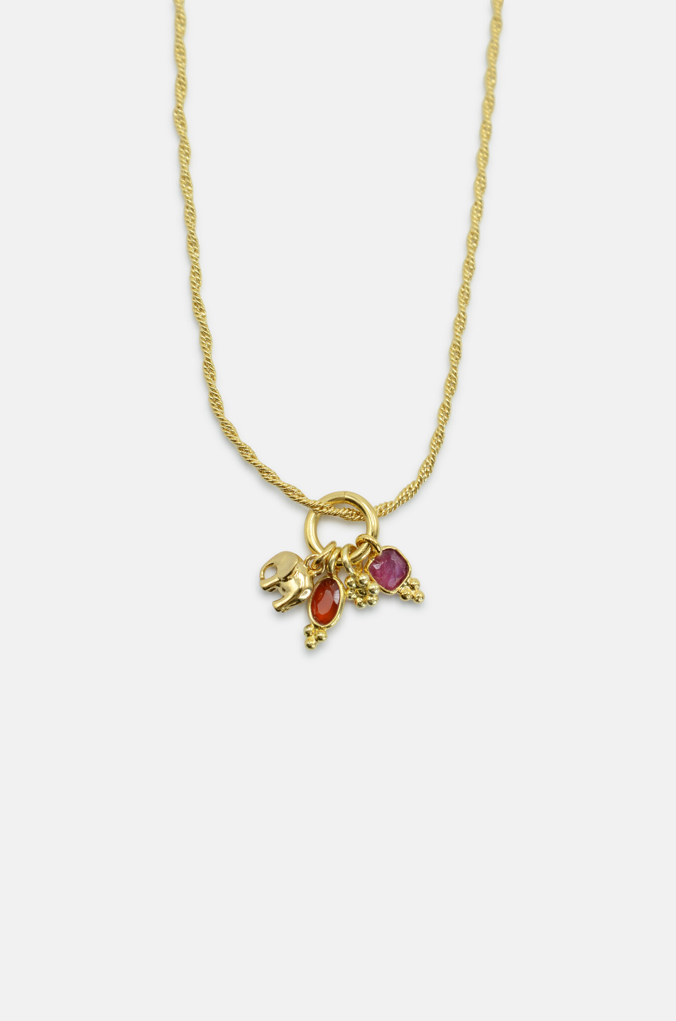 Multicharm Elephant Necklace-2