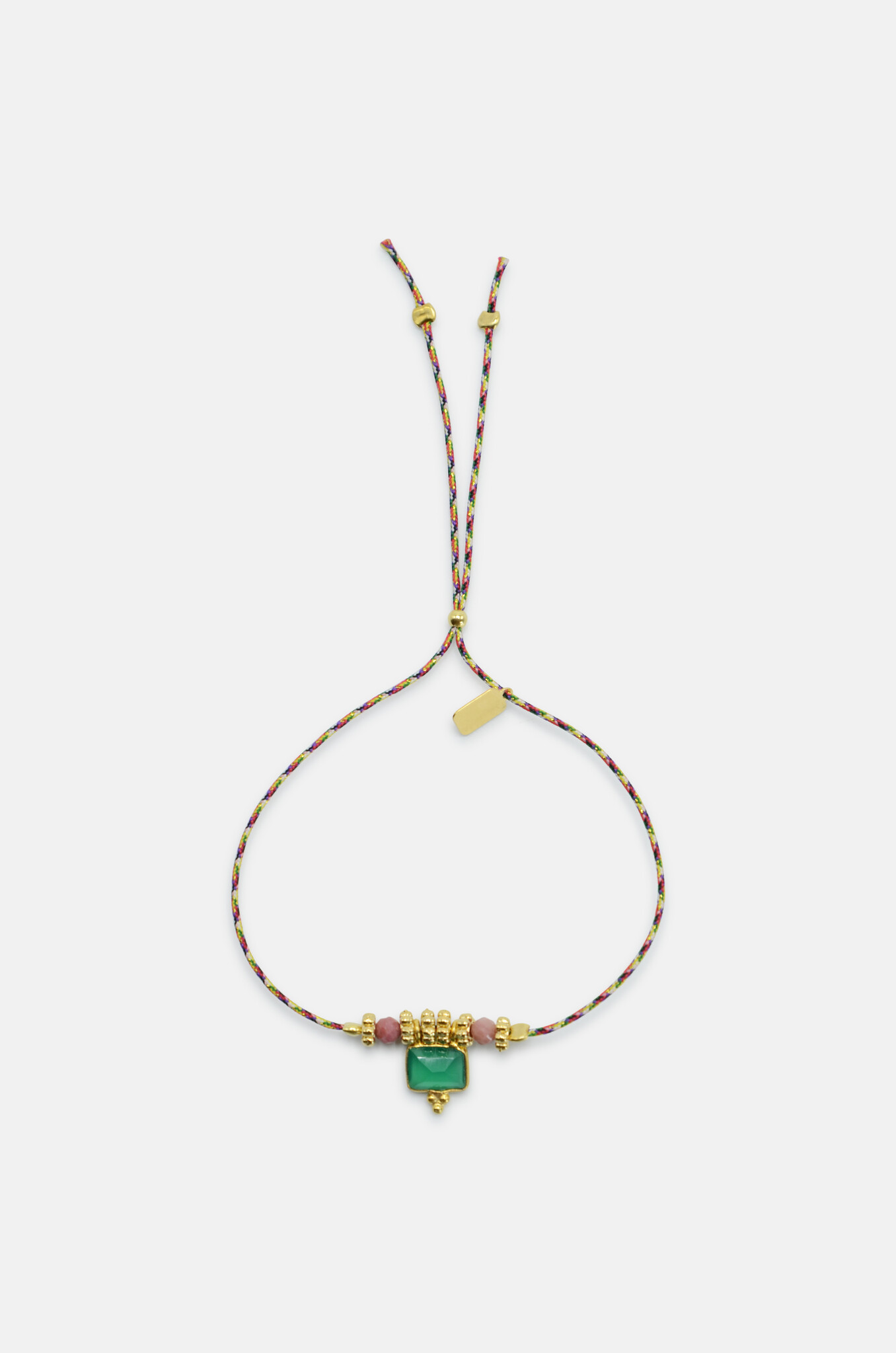 Faceted Green Agate and Rosequartz Bracelet-1