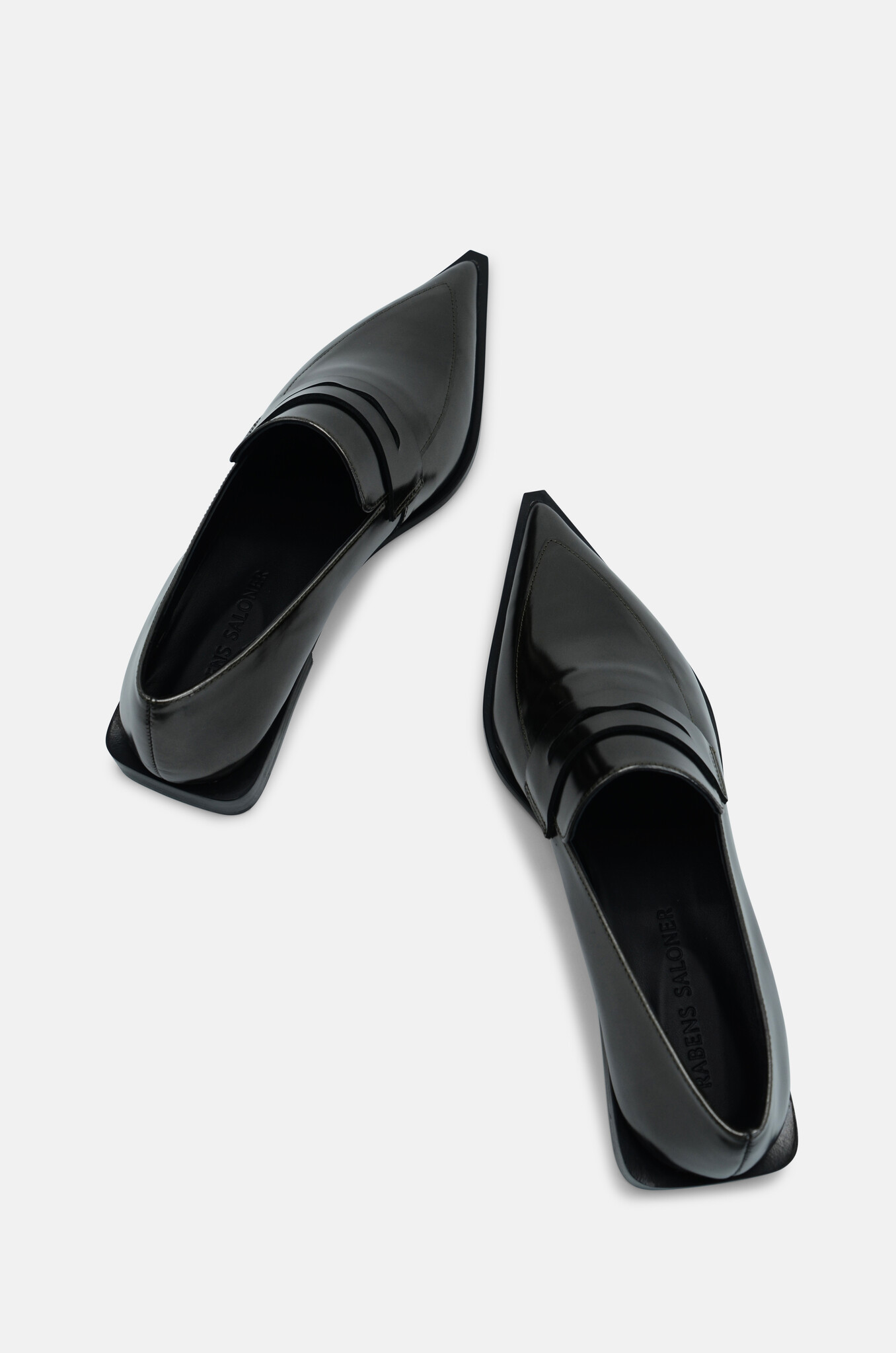 Nolia Pointy Loafer in Patent Black-2