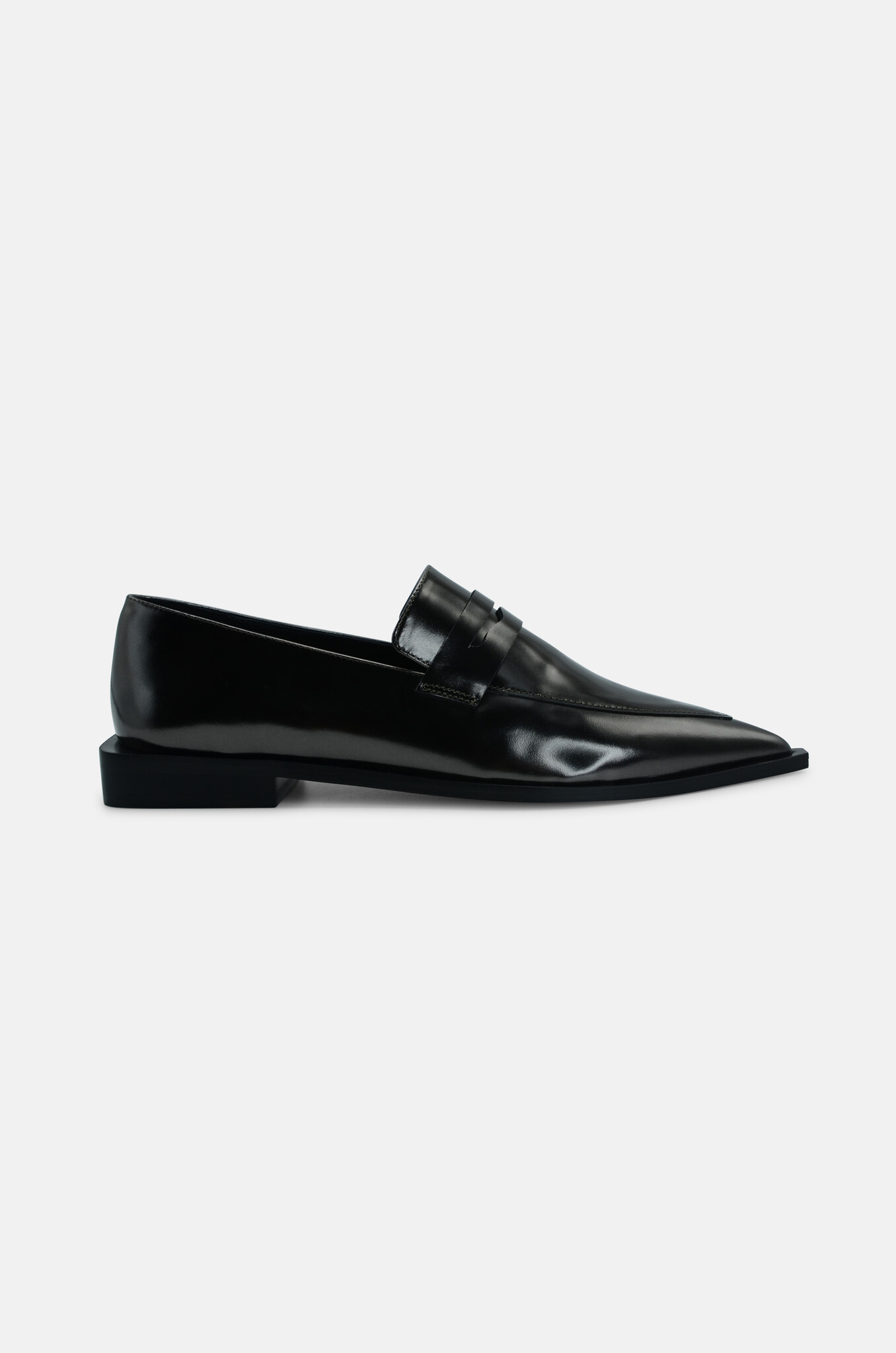 Nolia Pointy Loafer in Metallic Black/Grey-1