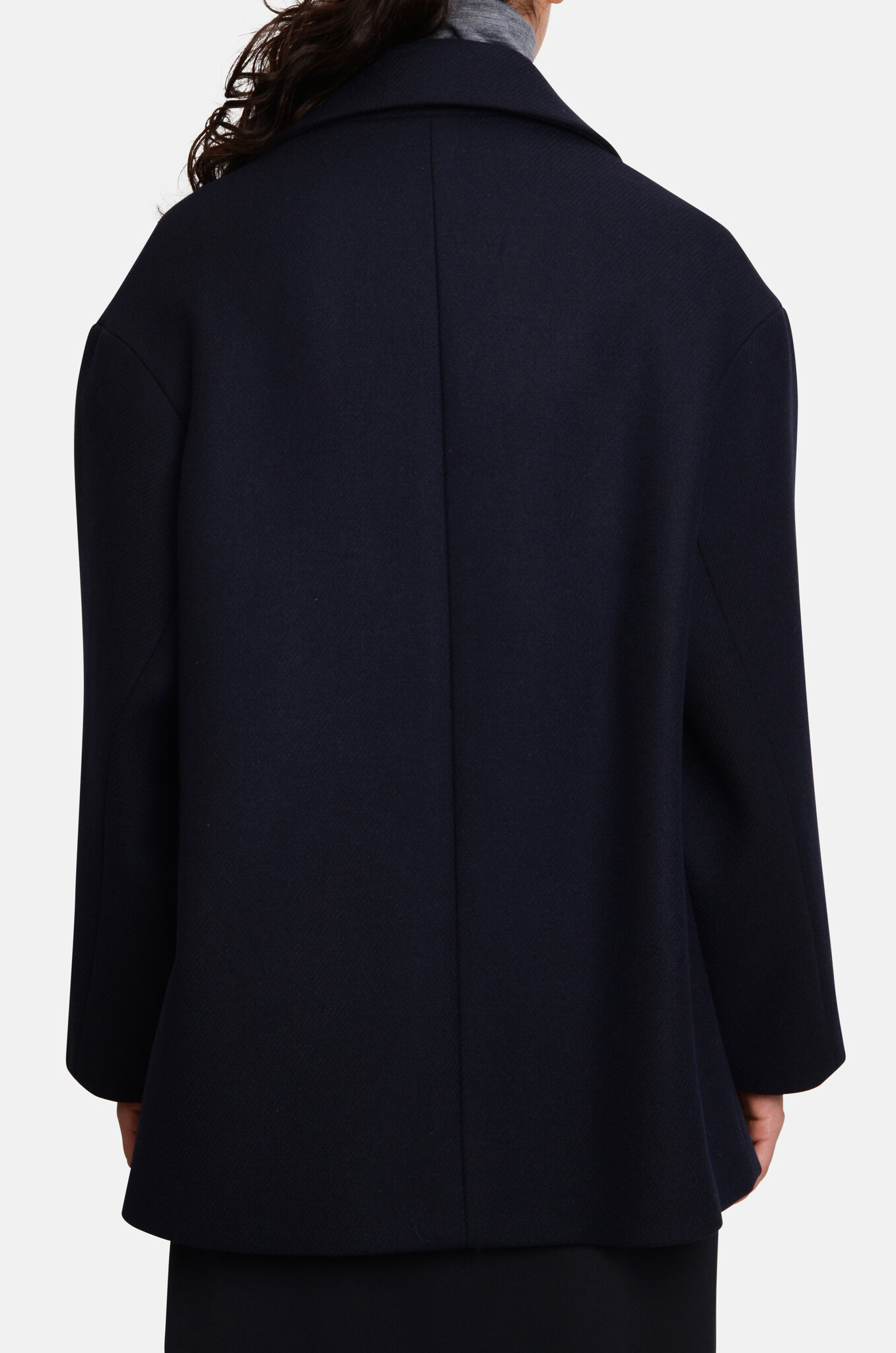 Double-Breasted Pea Coat in Night-4