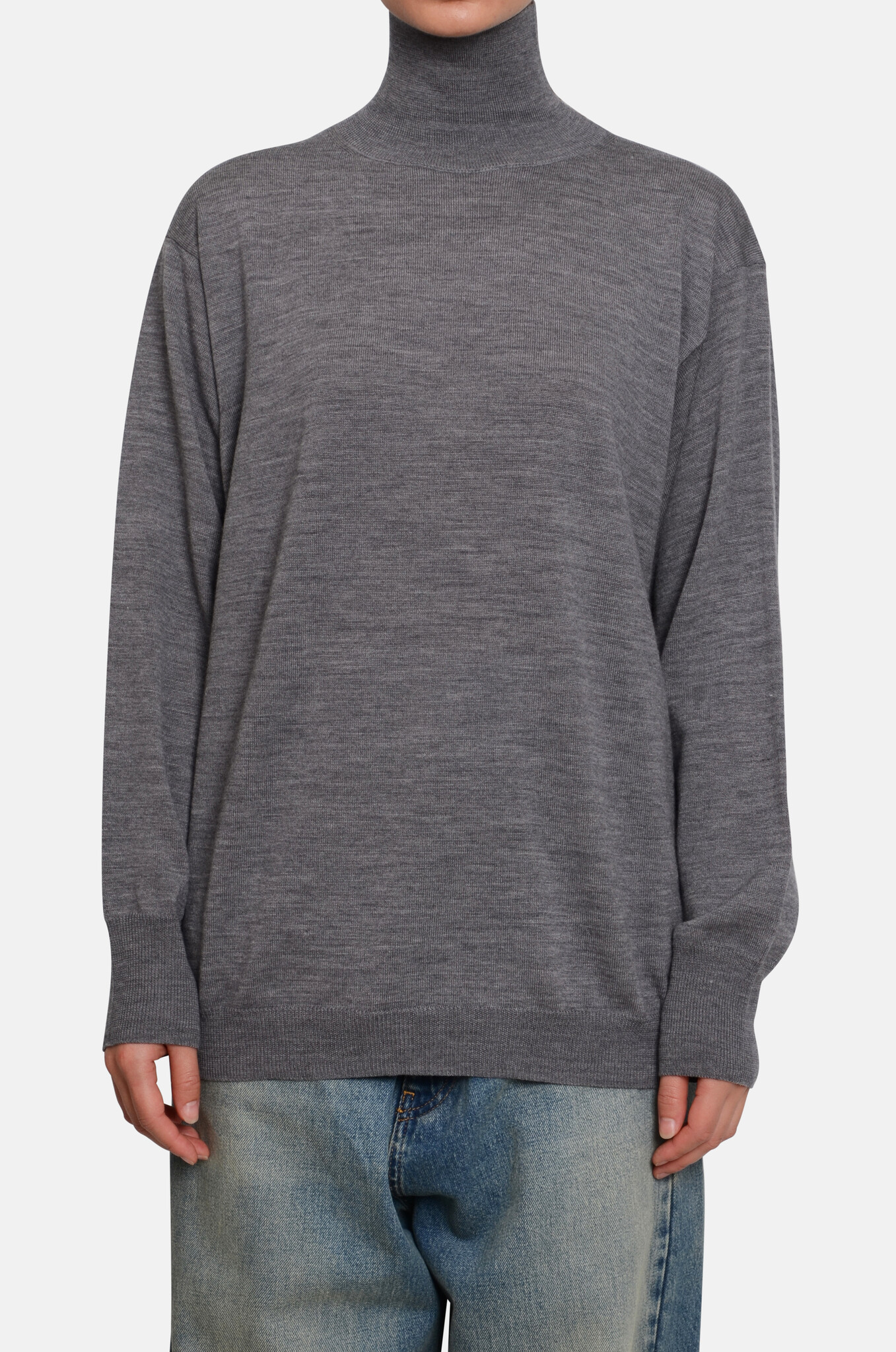 Fenice Sweater in Grey Melange-1