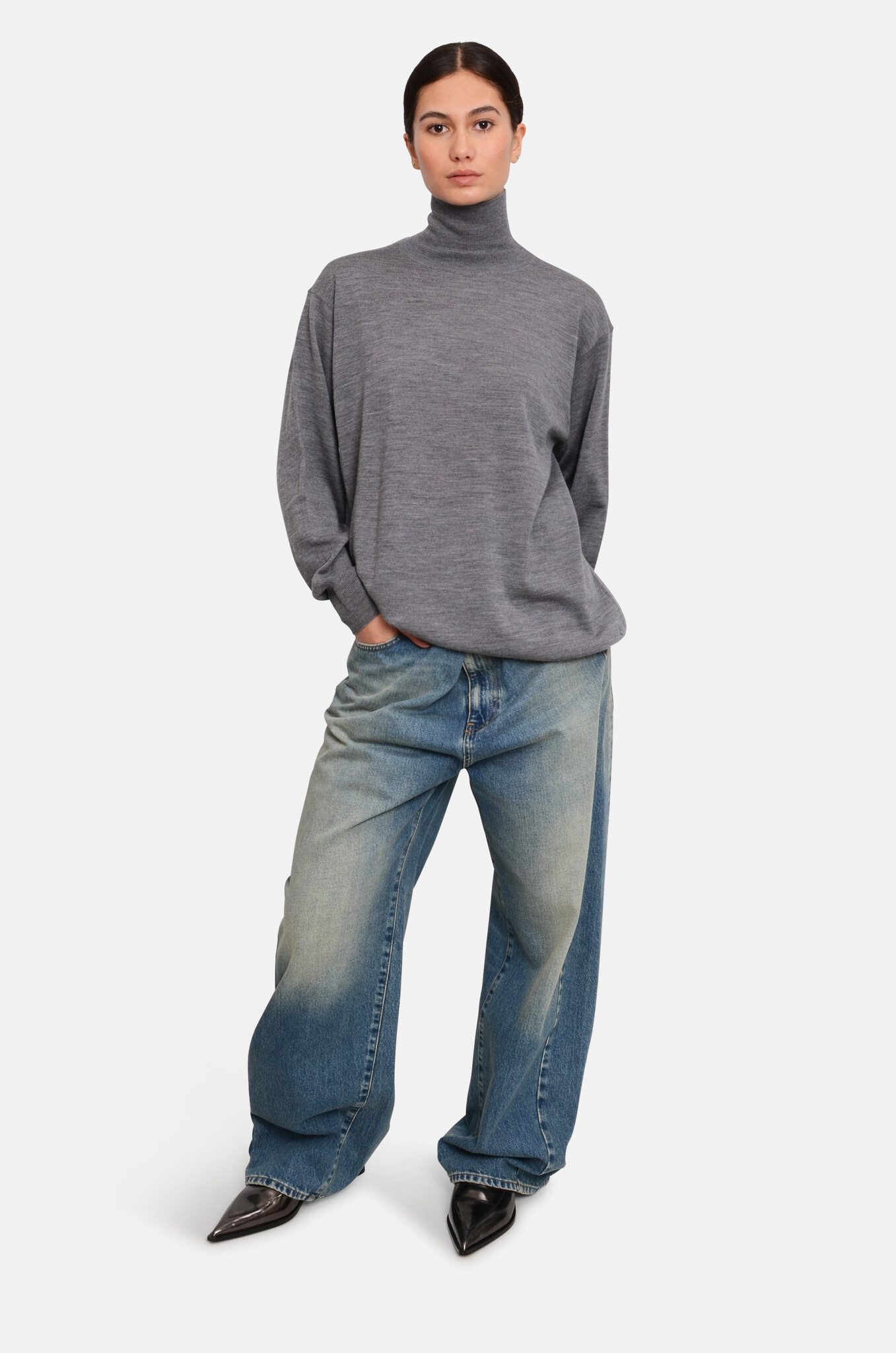 Fenice Sweater in Grey Melange-2