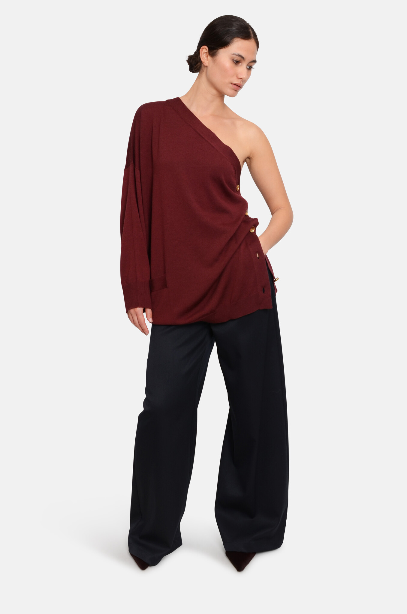 Assymetric Sweater in Aubergine-2