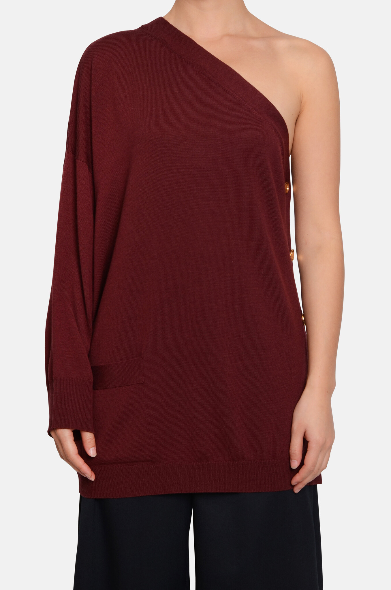 Assymetric Sweater in Aubergine-1