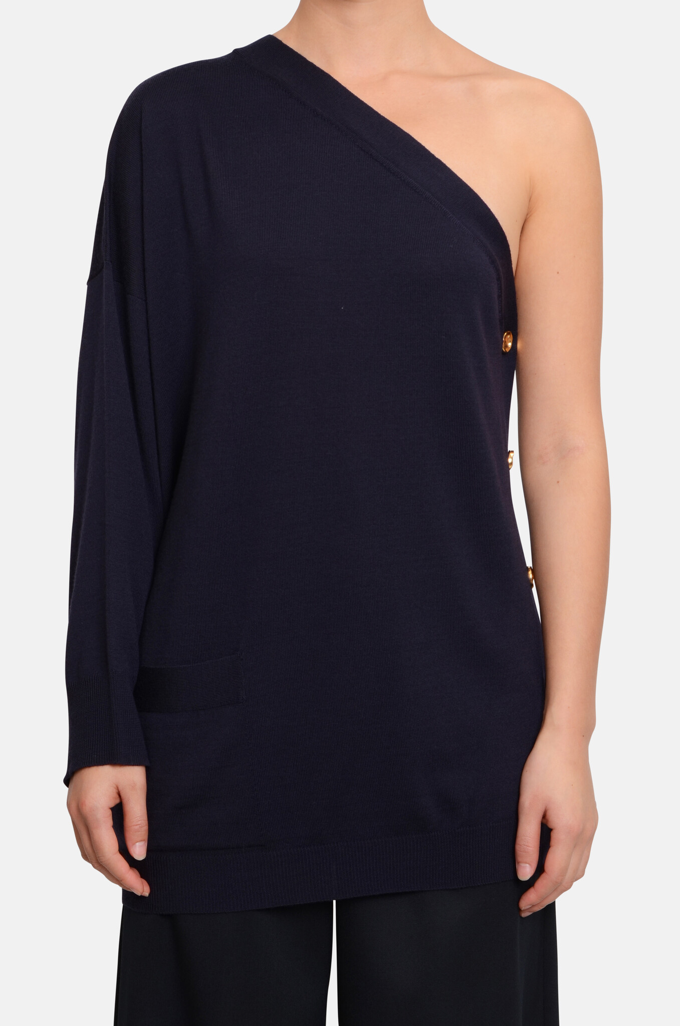 Assymetric Sweater in Navy-1