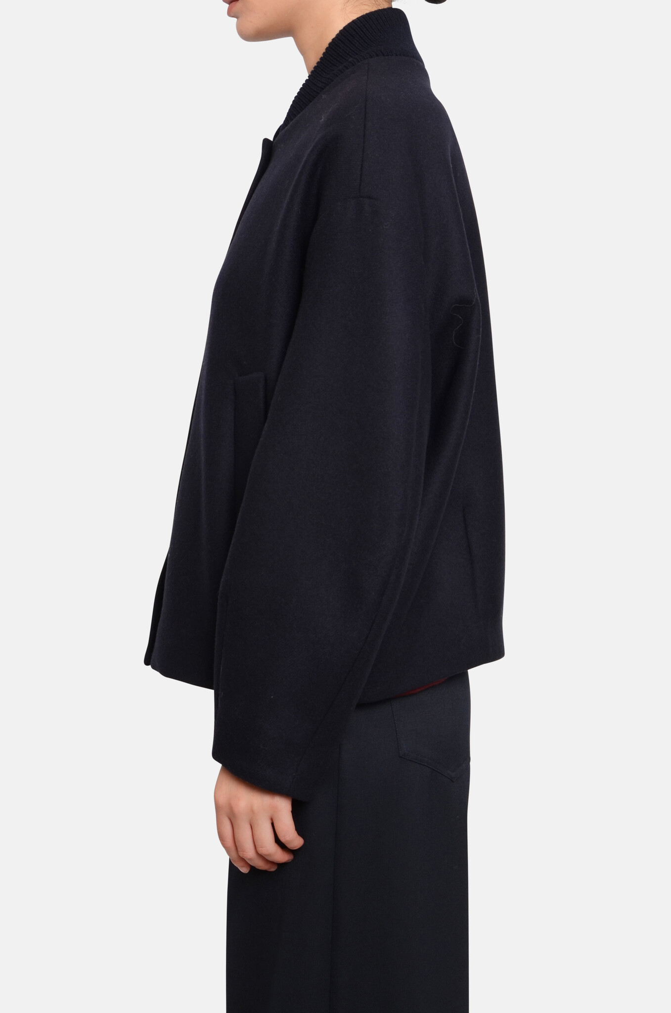 Diana Bomber Jacket in Navy Blue-3