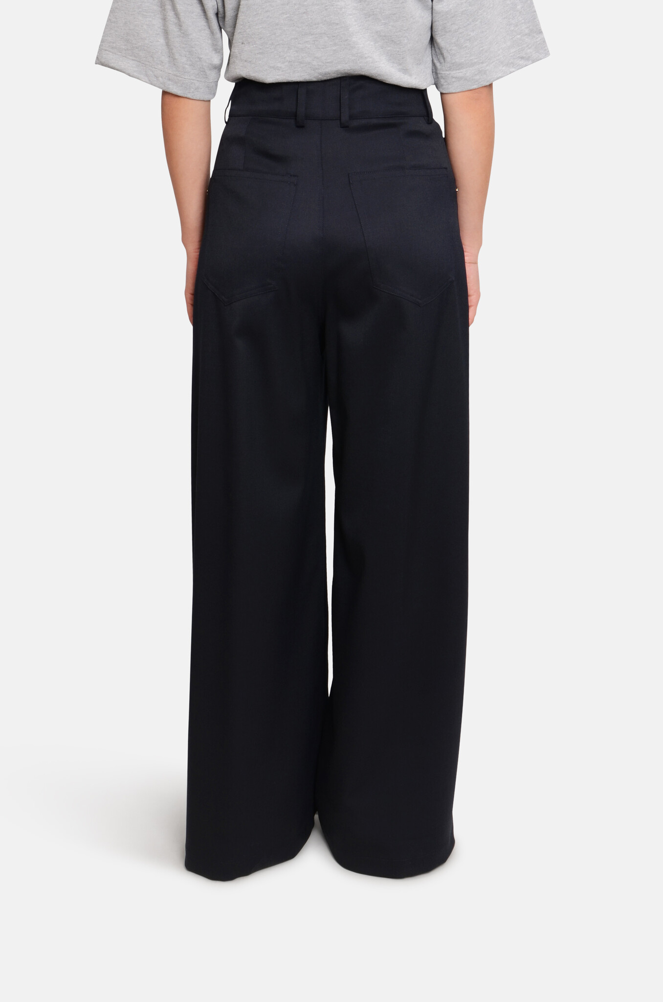 Wide Palazzo Trousers in Night Blue-4