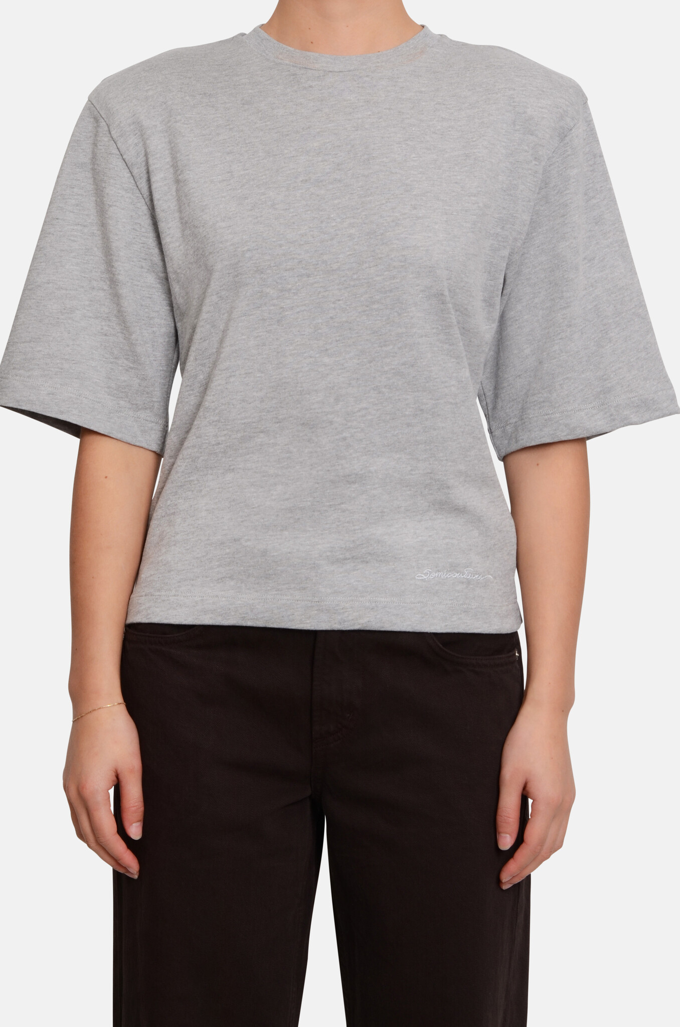 Elisa T-Shirt in Grey Melange-1