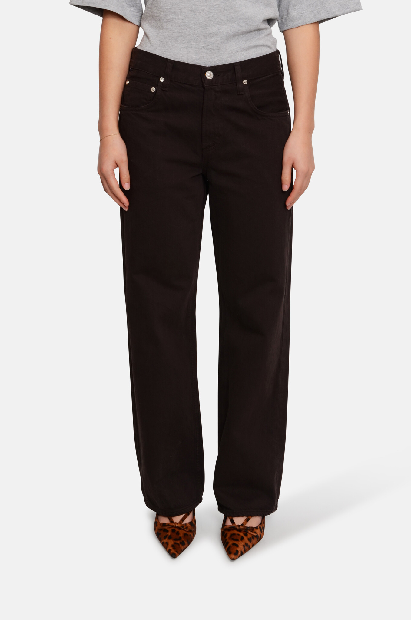 Lindz Low Rise Easy Straight in Twill Carob-1