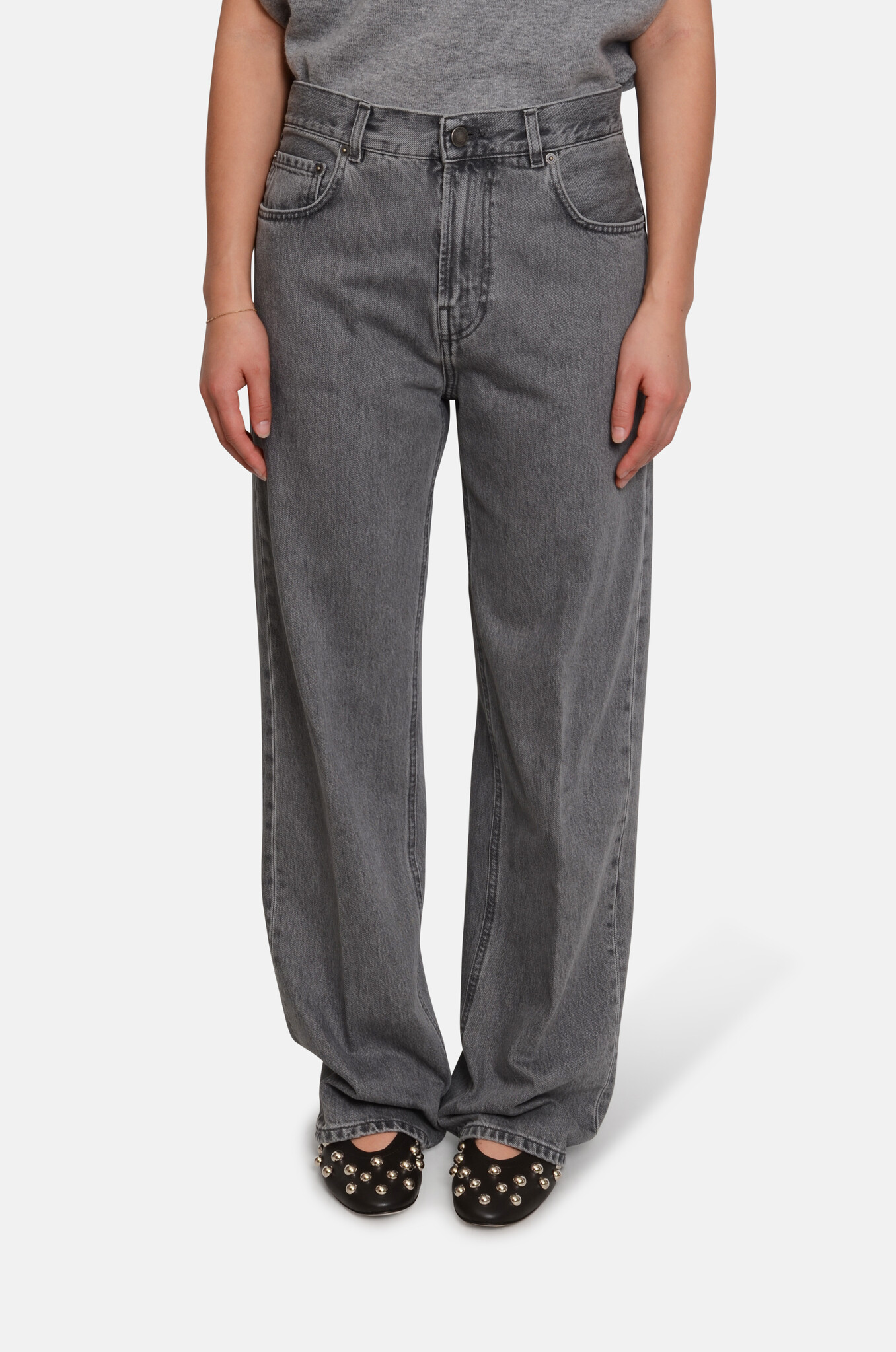 Bonnie Jeans in Stapled Black-1