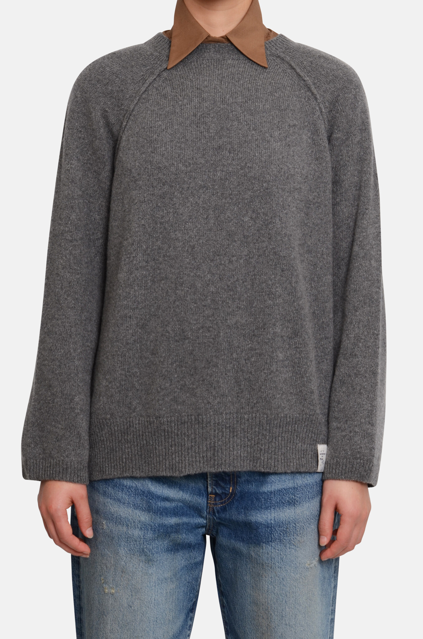 Cashmere-Wool Sweater in Grey Melange-1