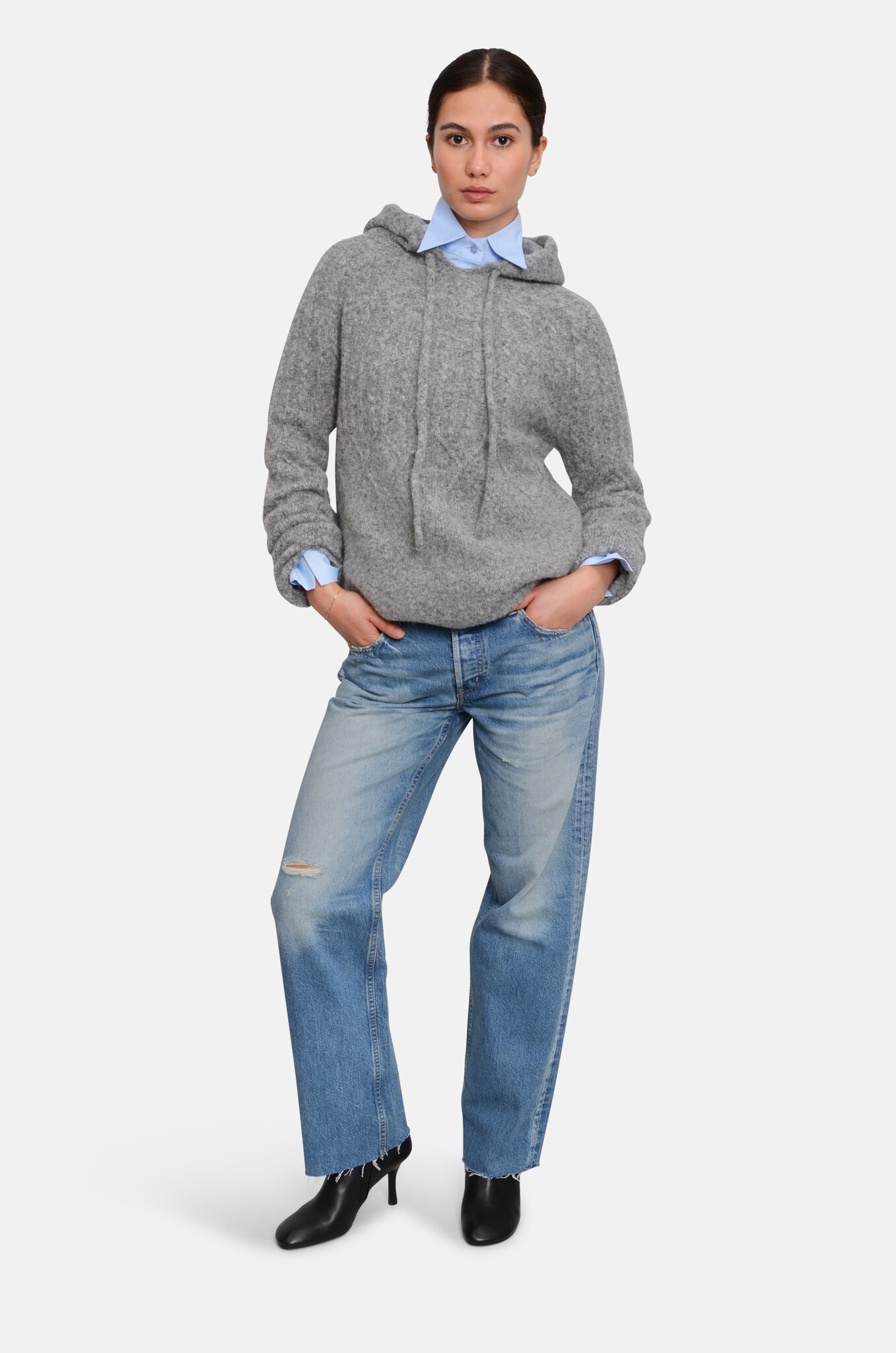 Knitted Cable Hoodie-5