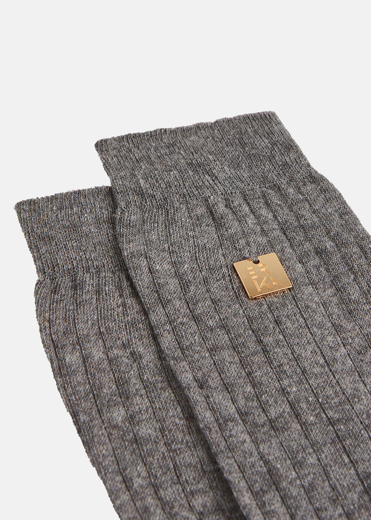 Rib Socks in Dark Grey-2