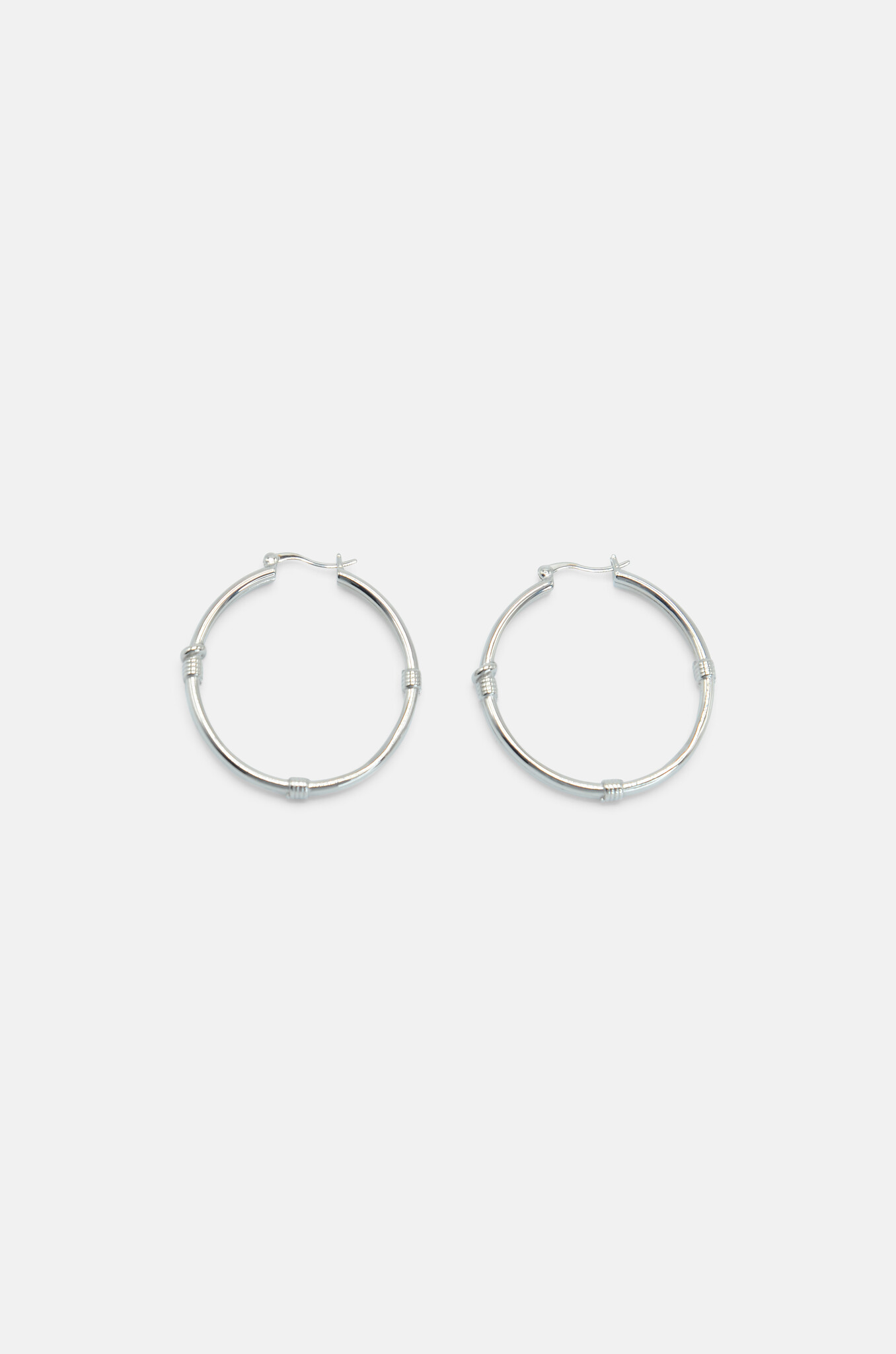 River Hoops in Silver Metal-2