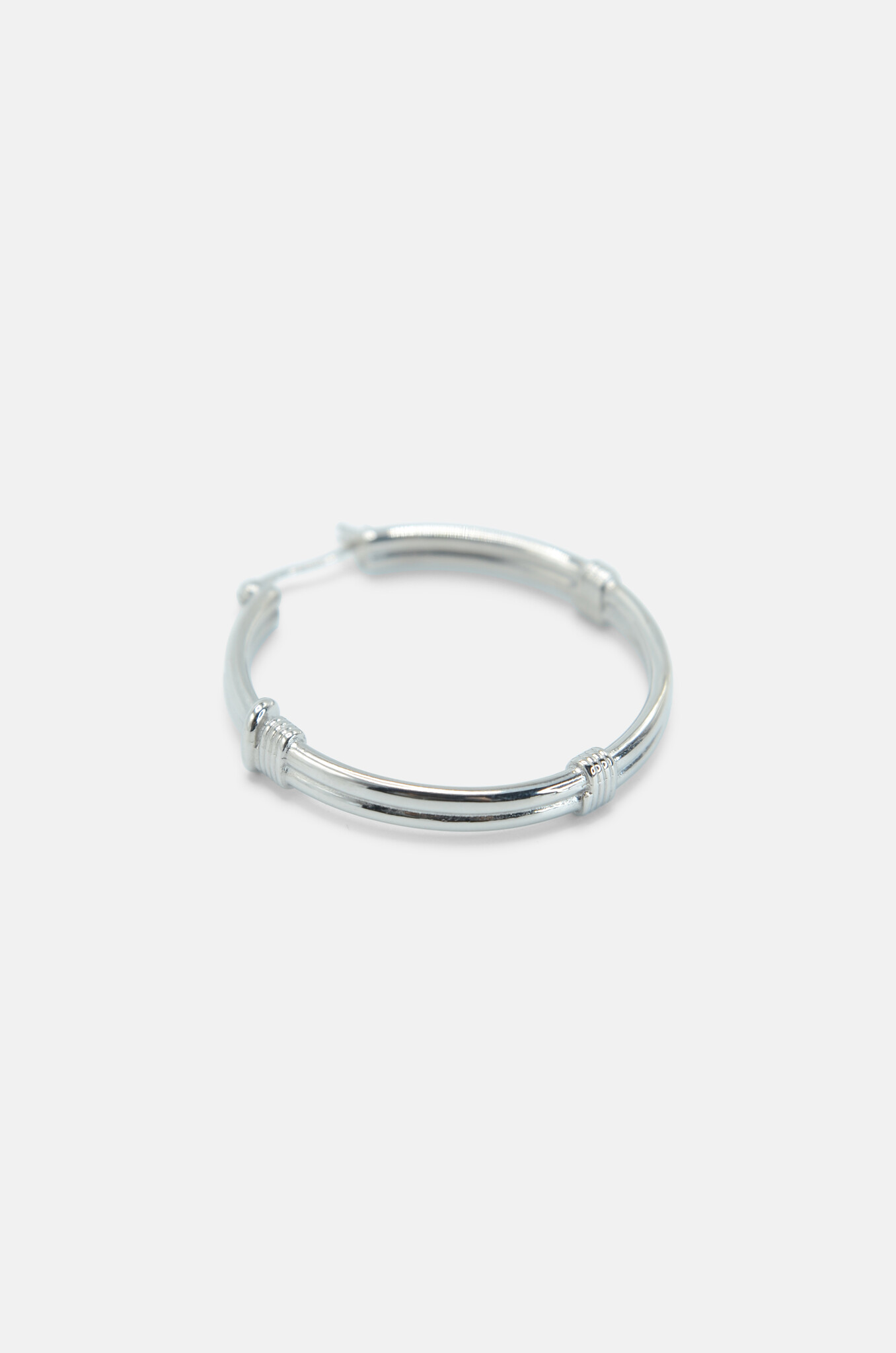 River Hoops in Silver Metal-3