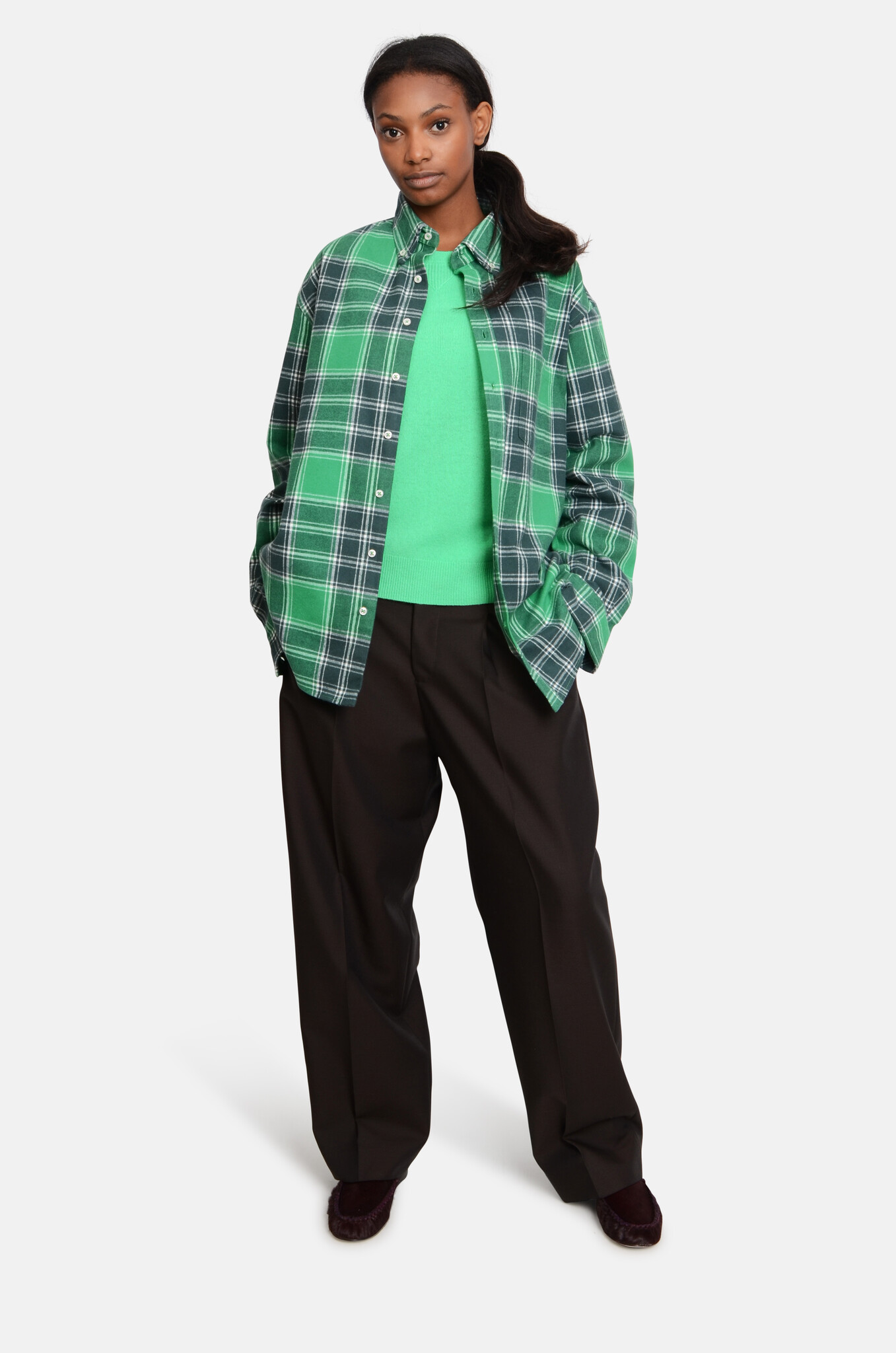 Martika Cashmere Sweater in Bright Green-2