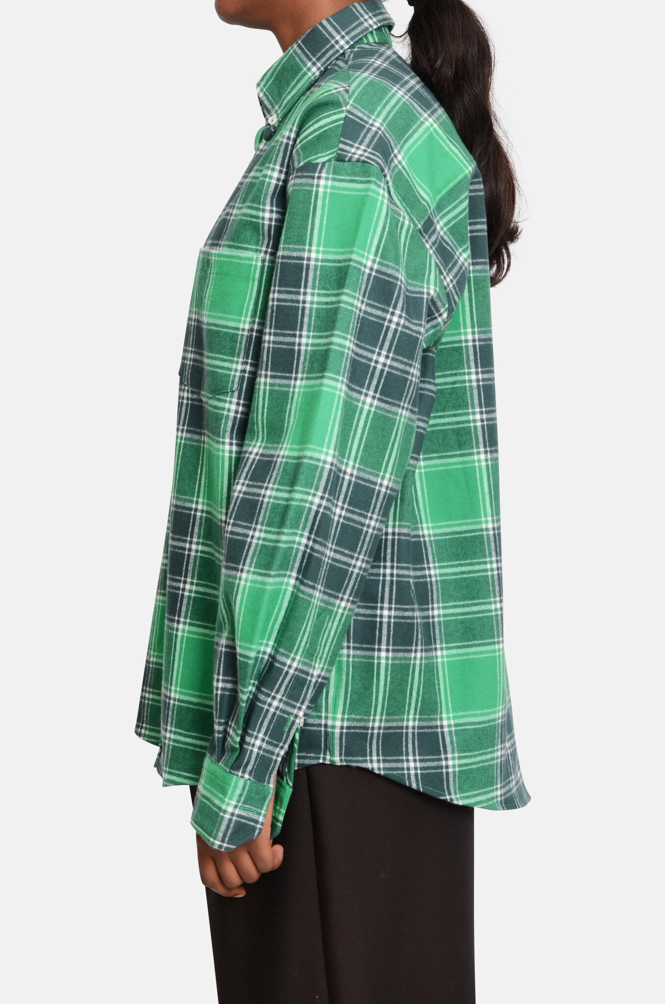 Check Flannel Shirt in Green-3