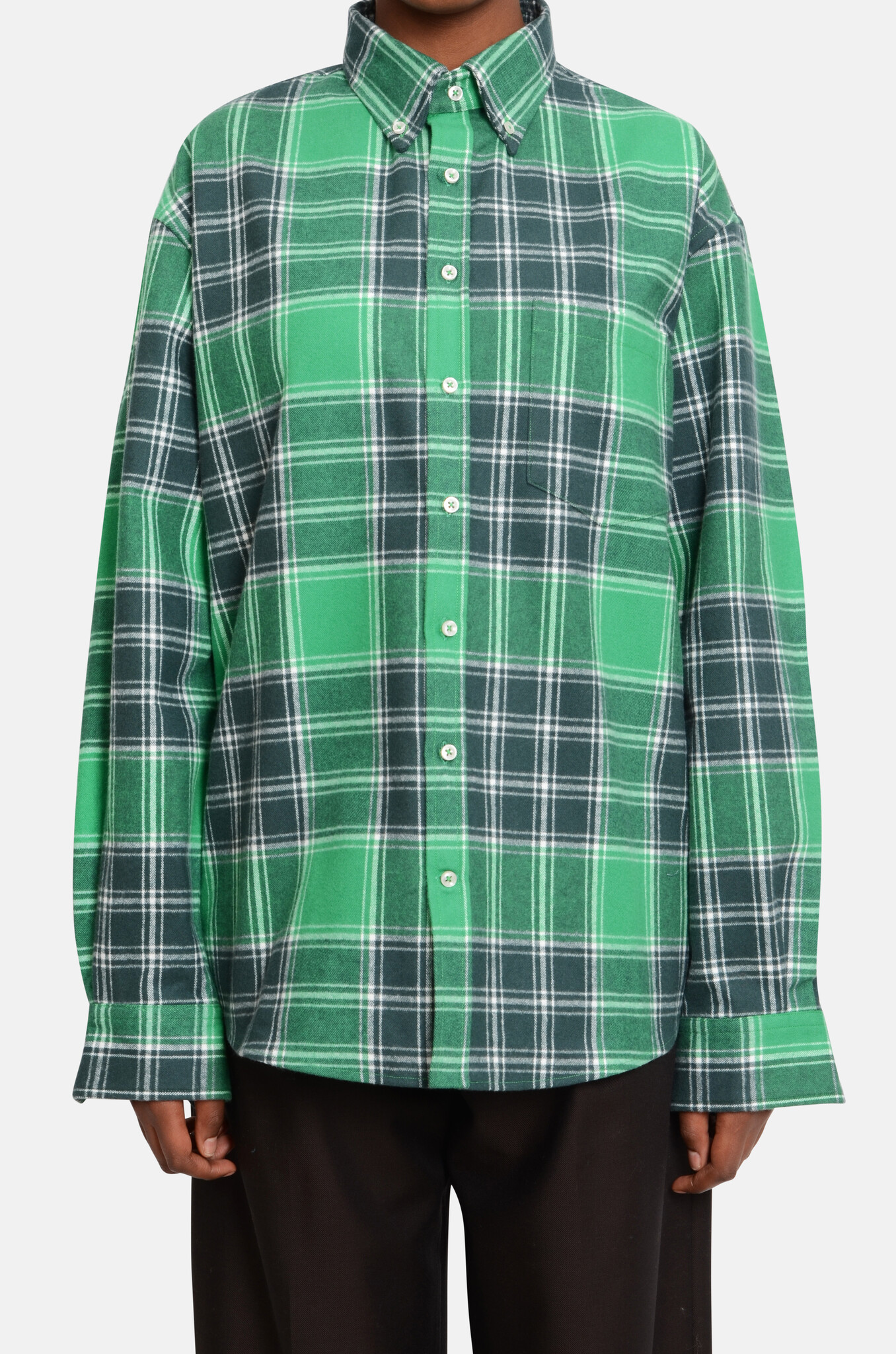 Check Flannel Shirt in Green-1