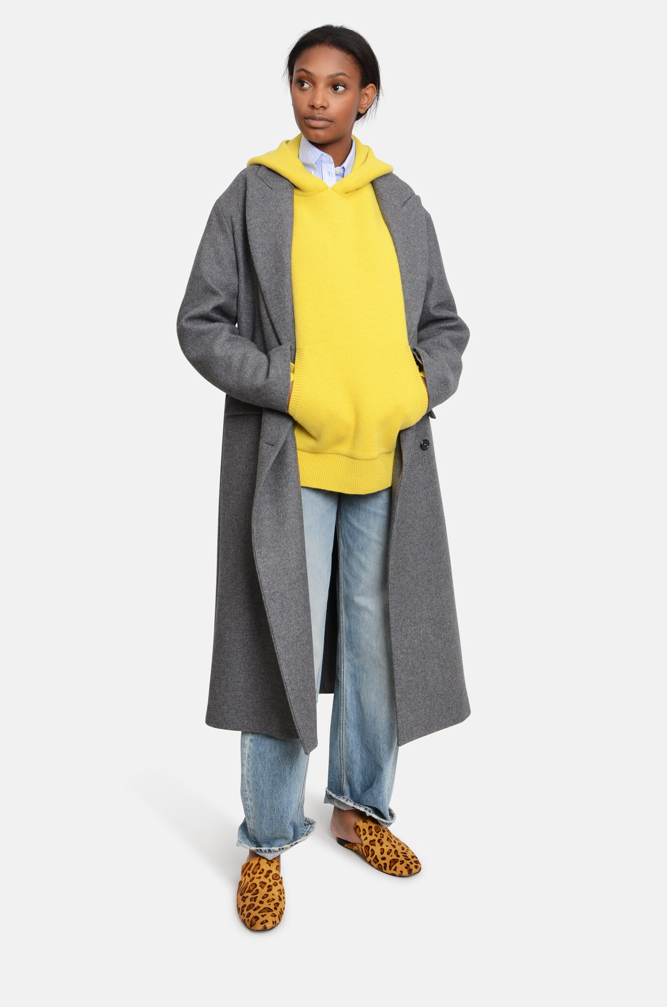 Hoodie Sweater in Yellow-2