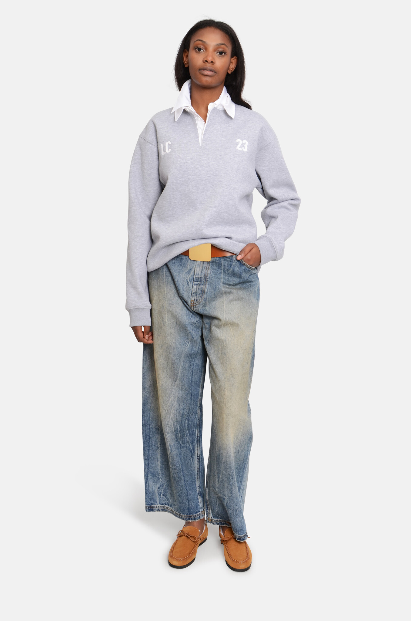 Rugby Polo Melange Grey-2