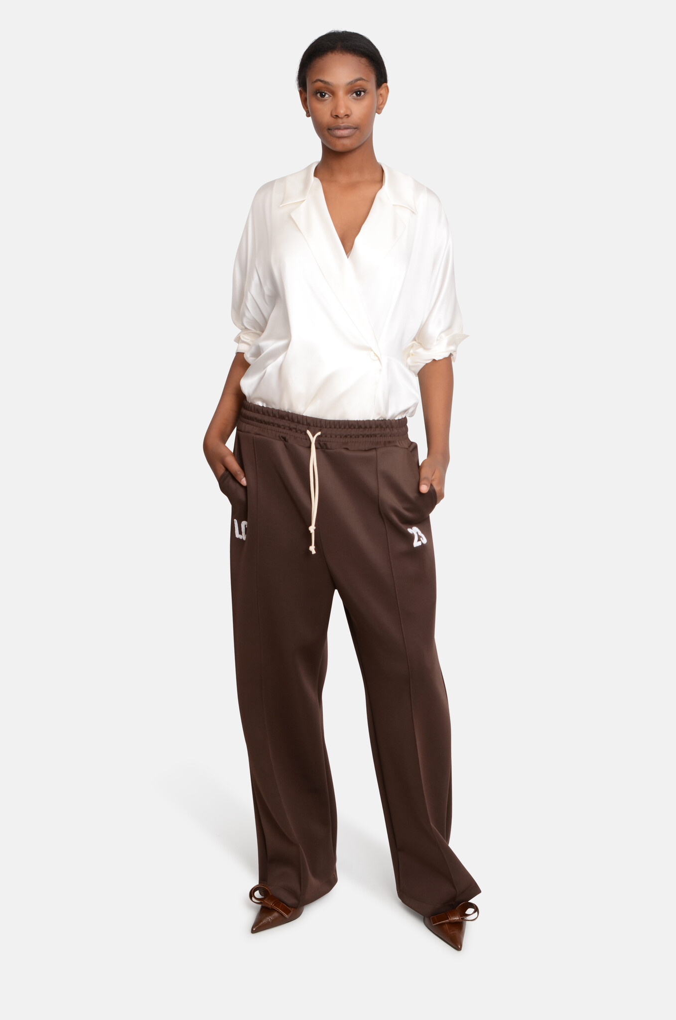 Football Track Pants Brown-1