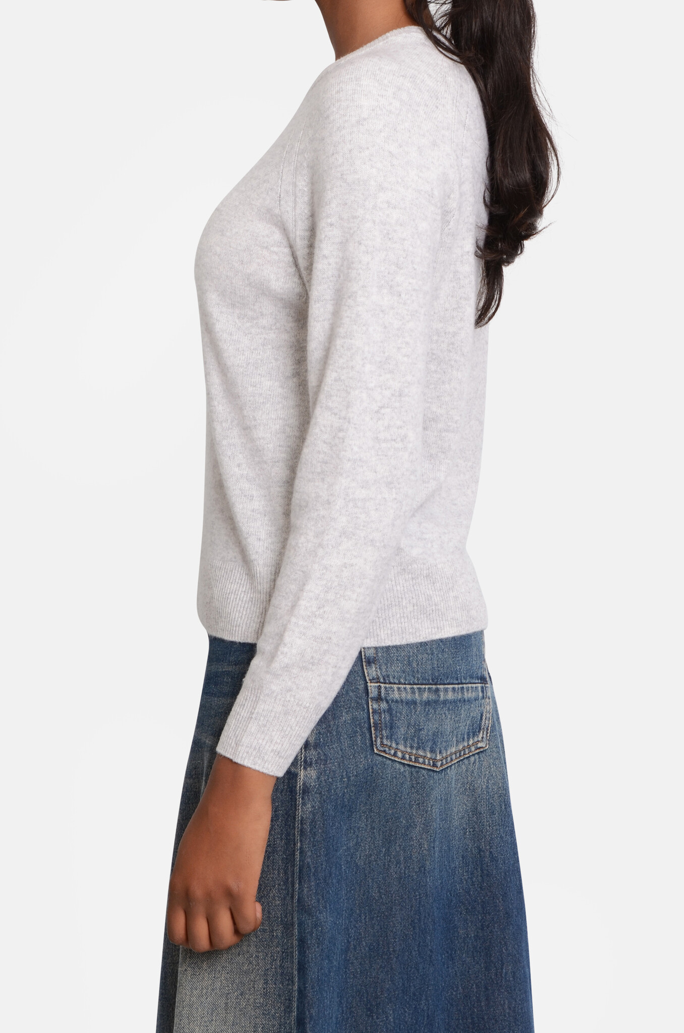 Martika Cashmere Sweater in Light Heather Grey-3