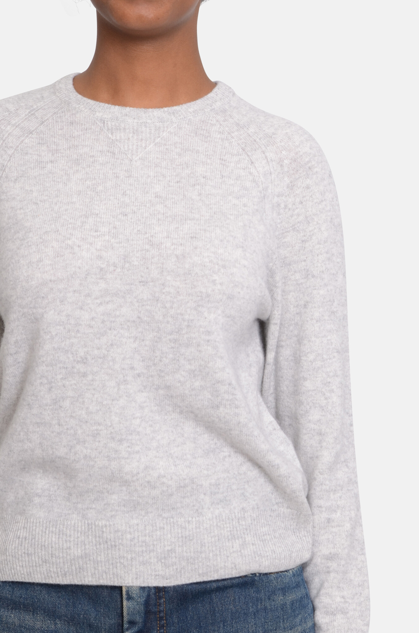 Martika Cashmere Sweater in Light Heather Grey-5