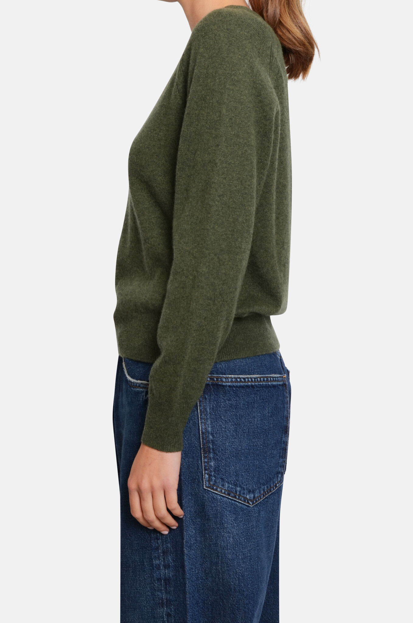 Martika Cashmere Sweater in Forest-3