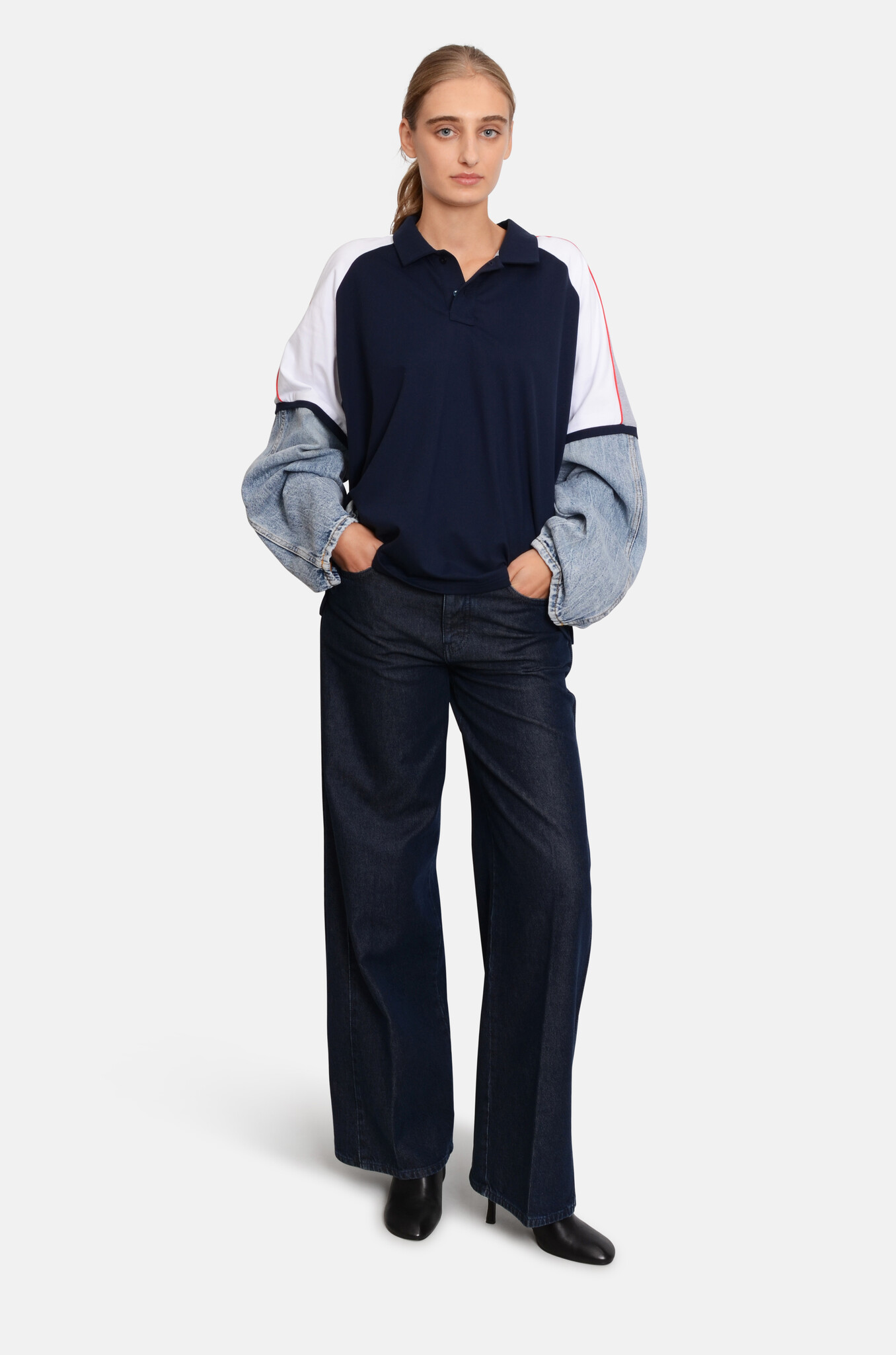 Tom Upcycled Polo Dark Stripes-2