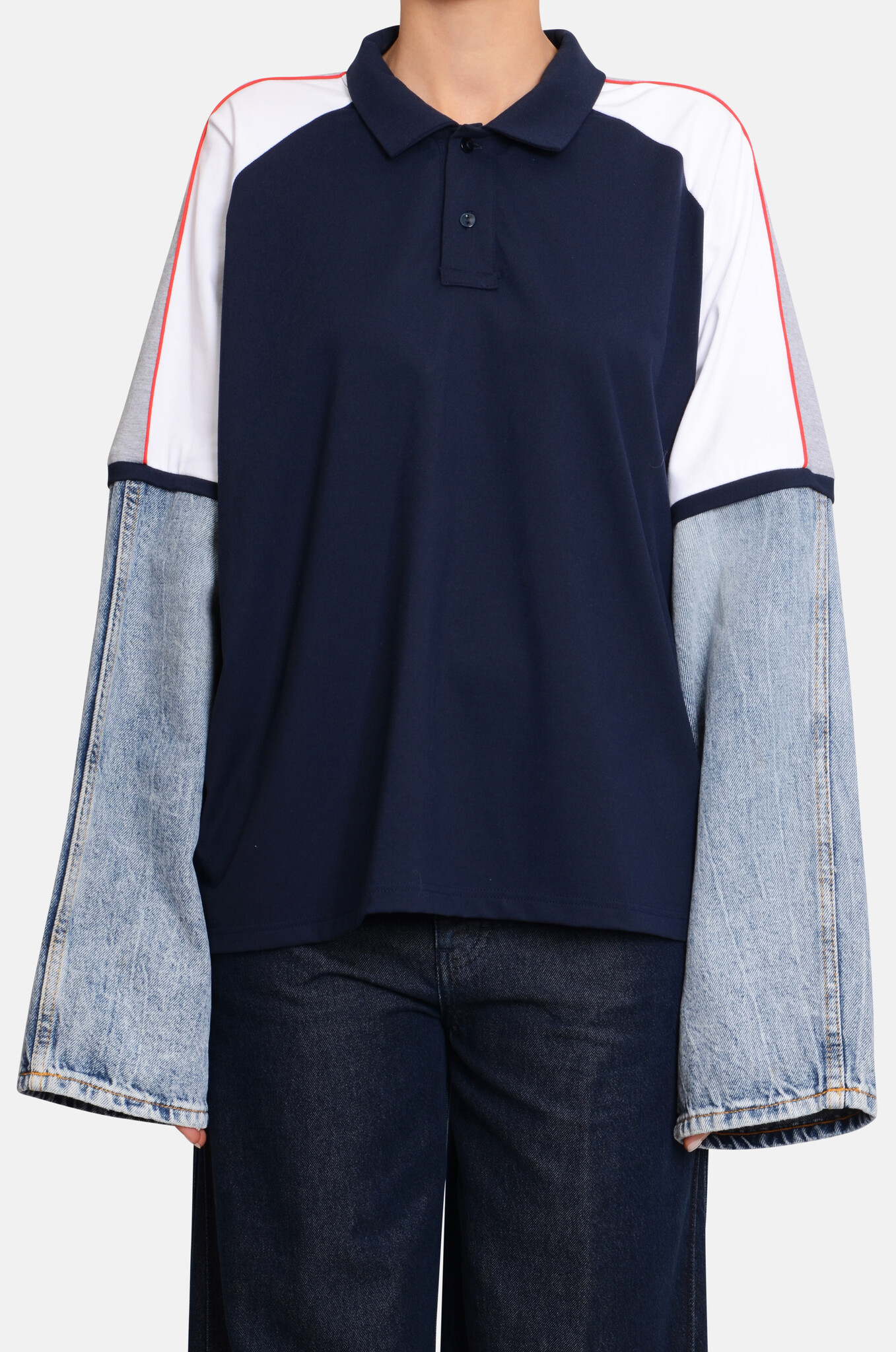 Tom Upcycled Polo Dark Stripes-1