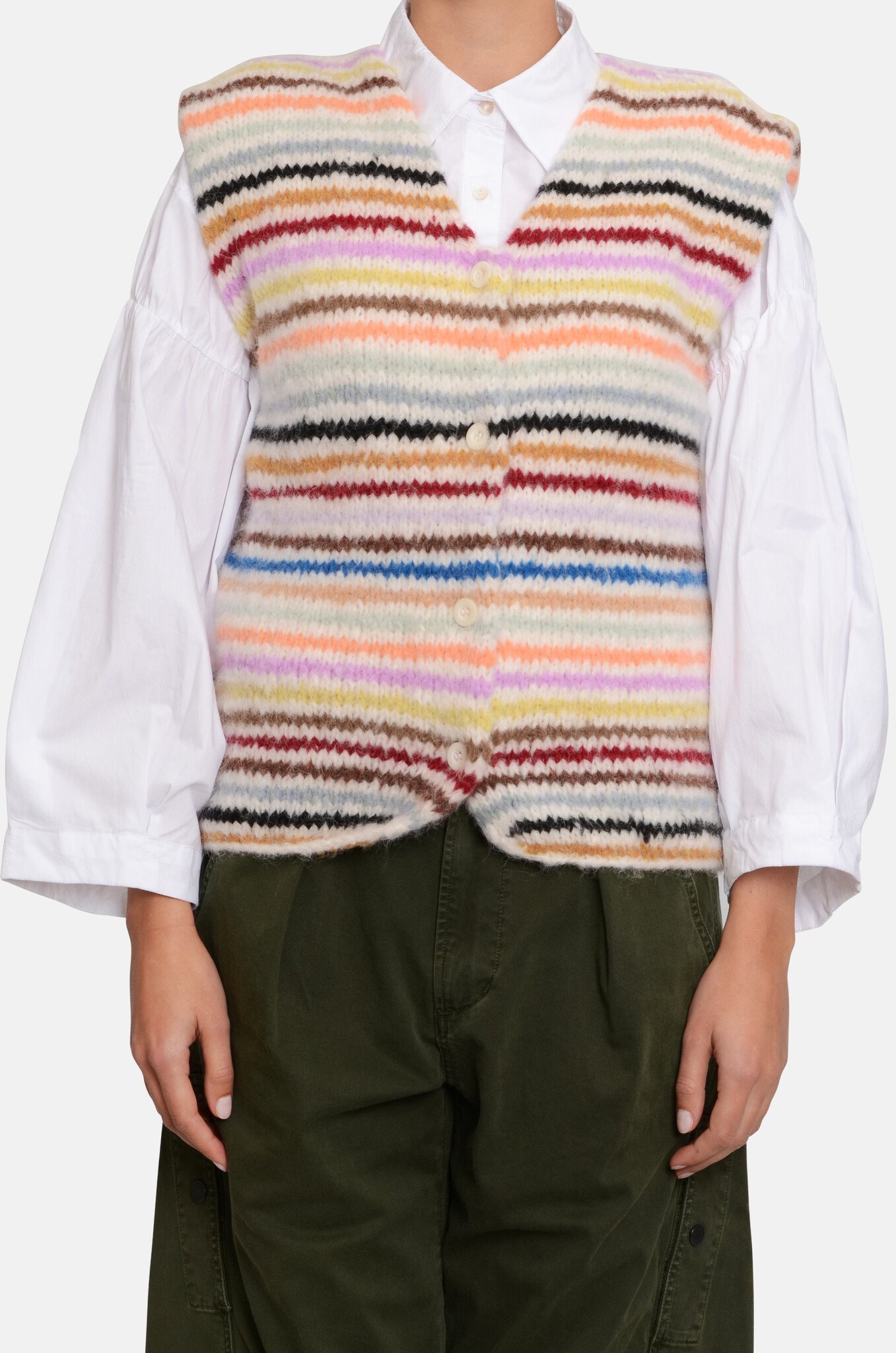 Anabel Alpaca Striped Vest-1