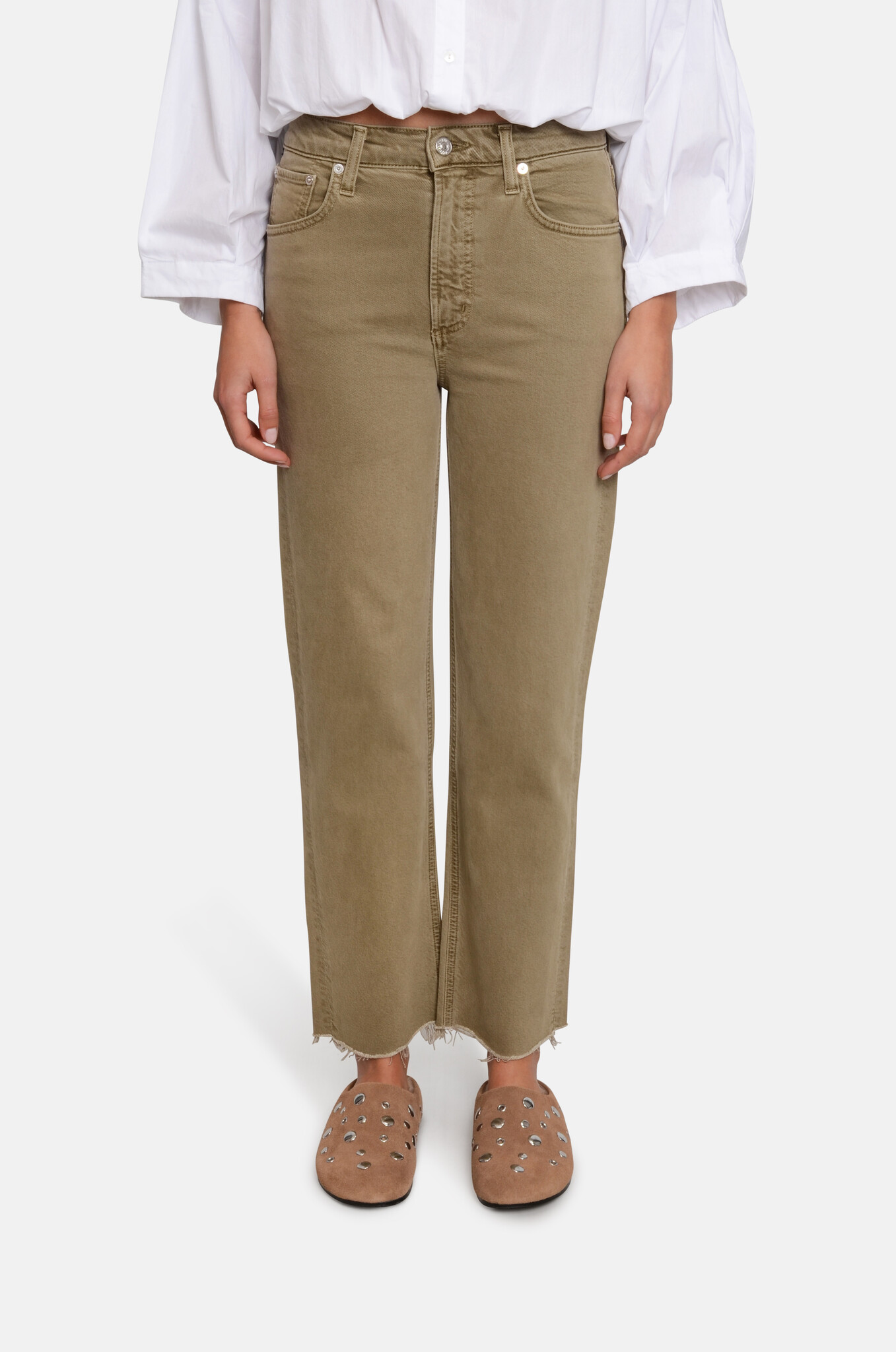 Palma Straight Raw Hem in Bezal-1