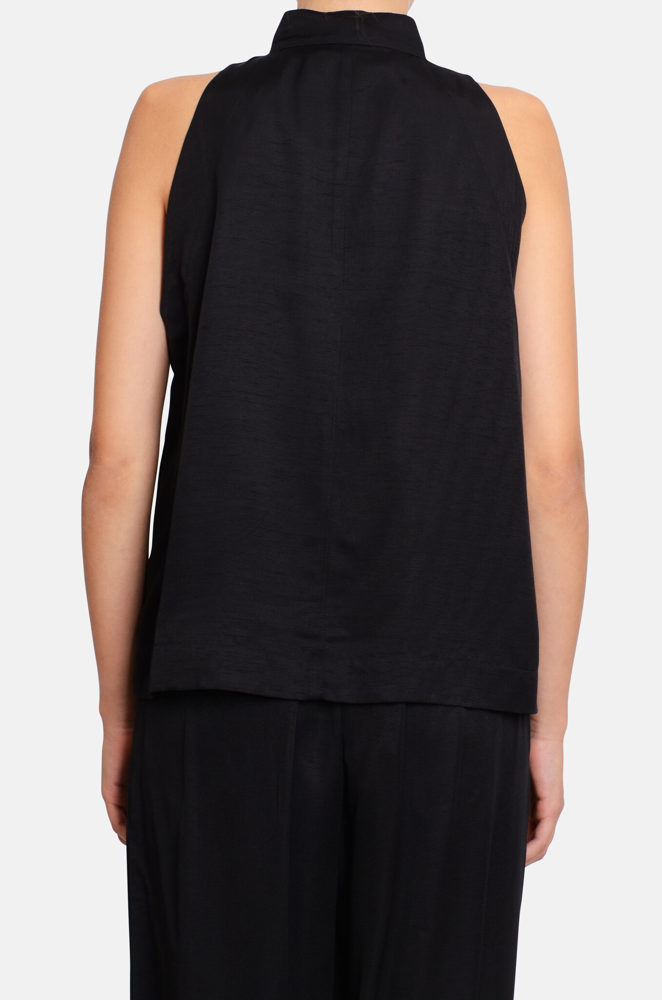 Kaley Grossgrain Halter Top Black-4