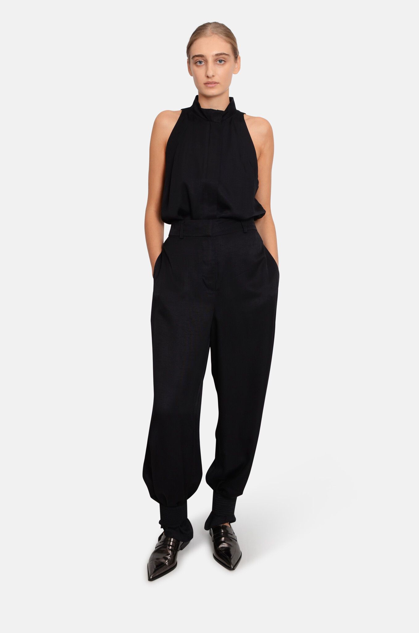 Grossgrain Cuff Detail Dalvina Pants Black-2