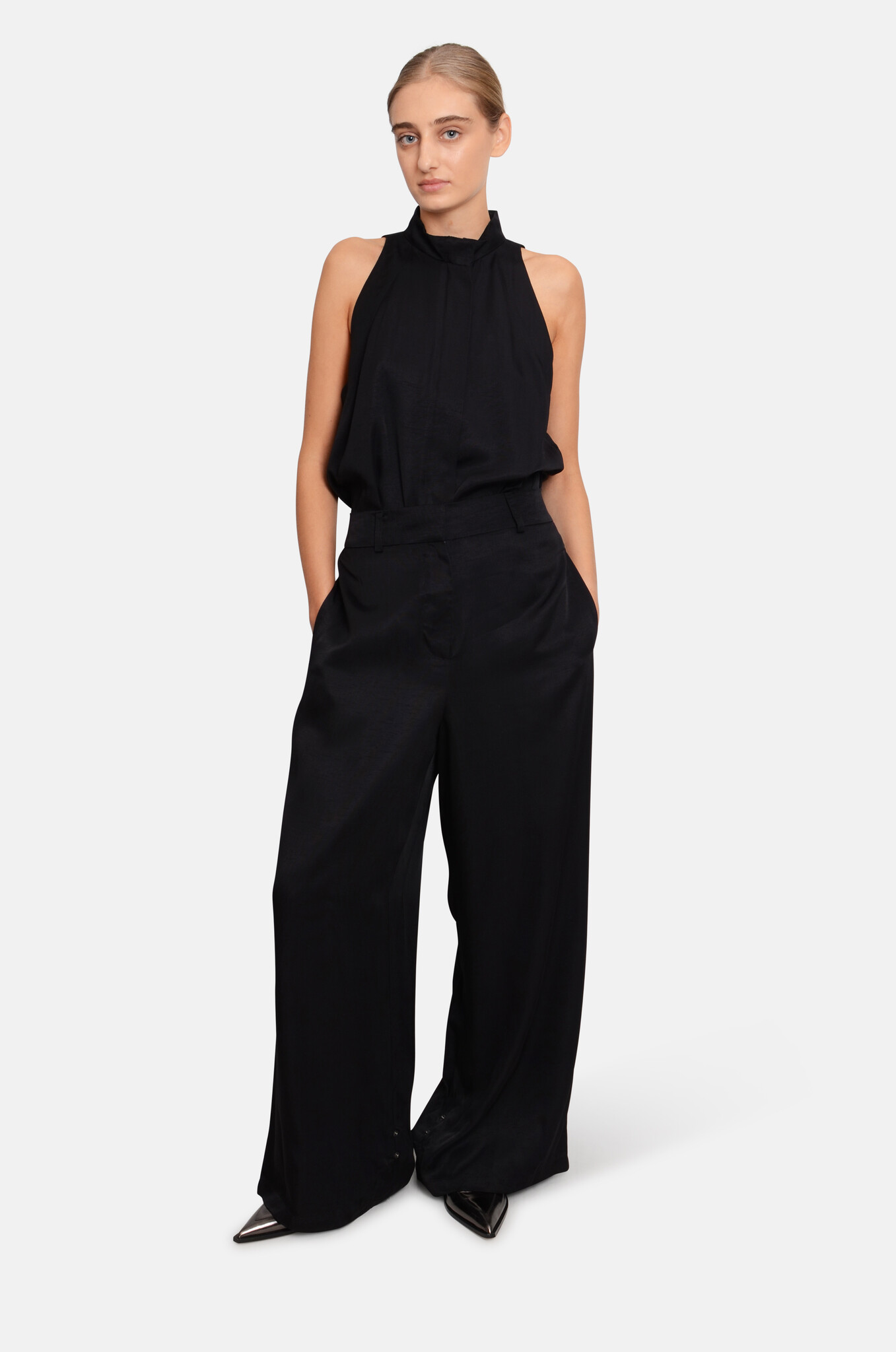 Grossgrain Cuff Detail Dalvina Pants Black-6