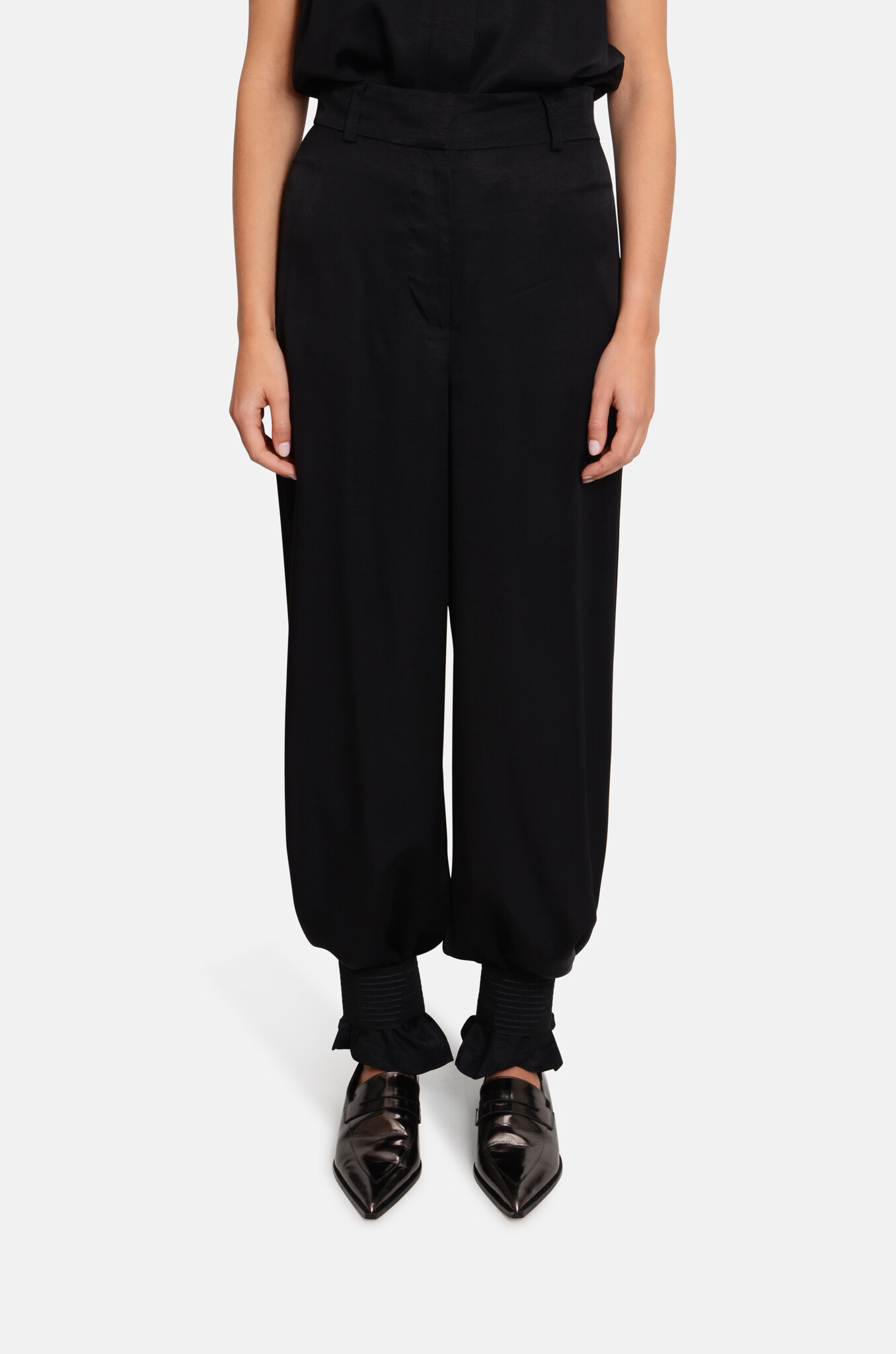 Grossgrain Cuff Detail Dalvina Pants Black-1