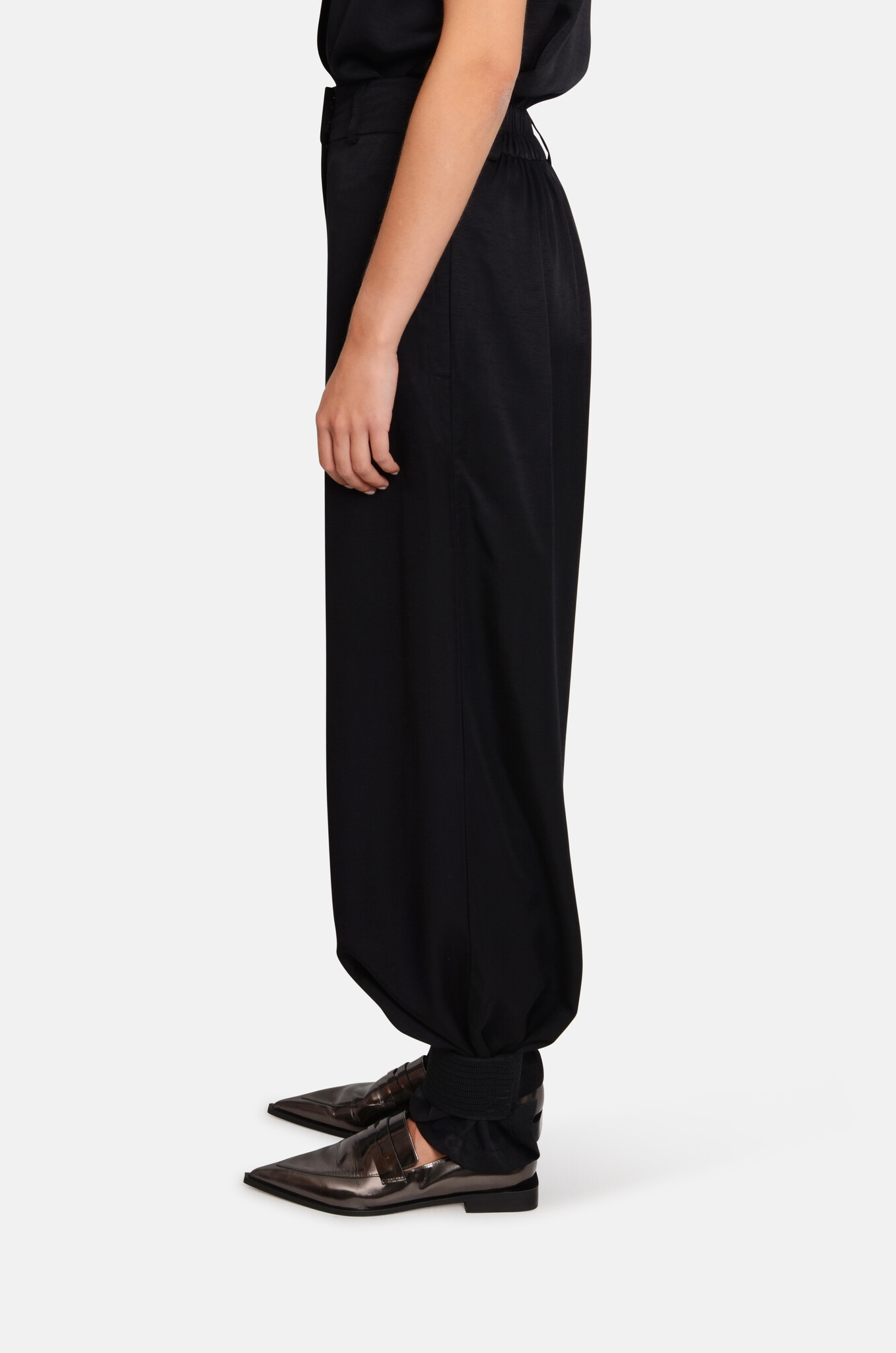 Grossgrain Cuff Detail Dalvina Pants Black-3