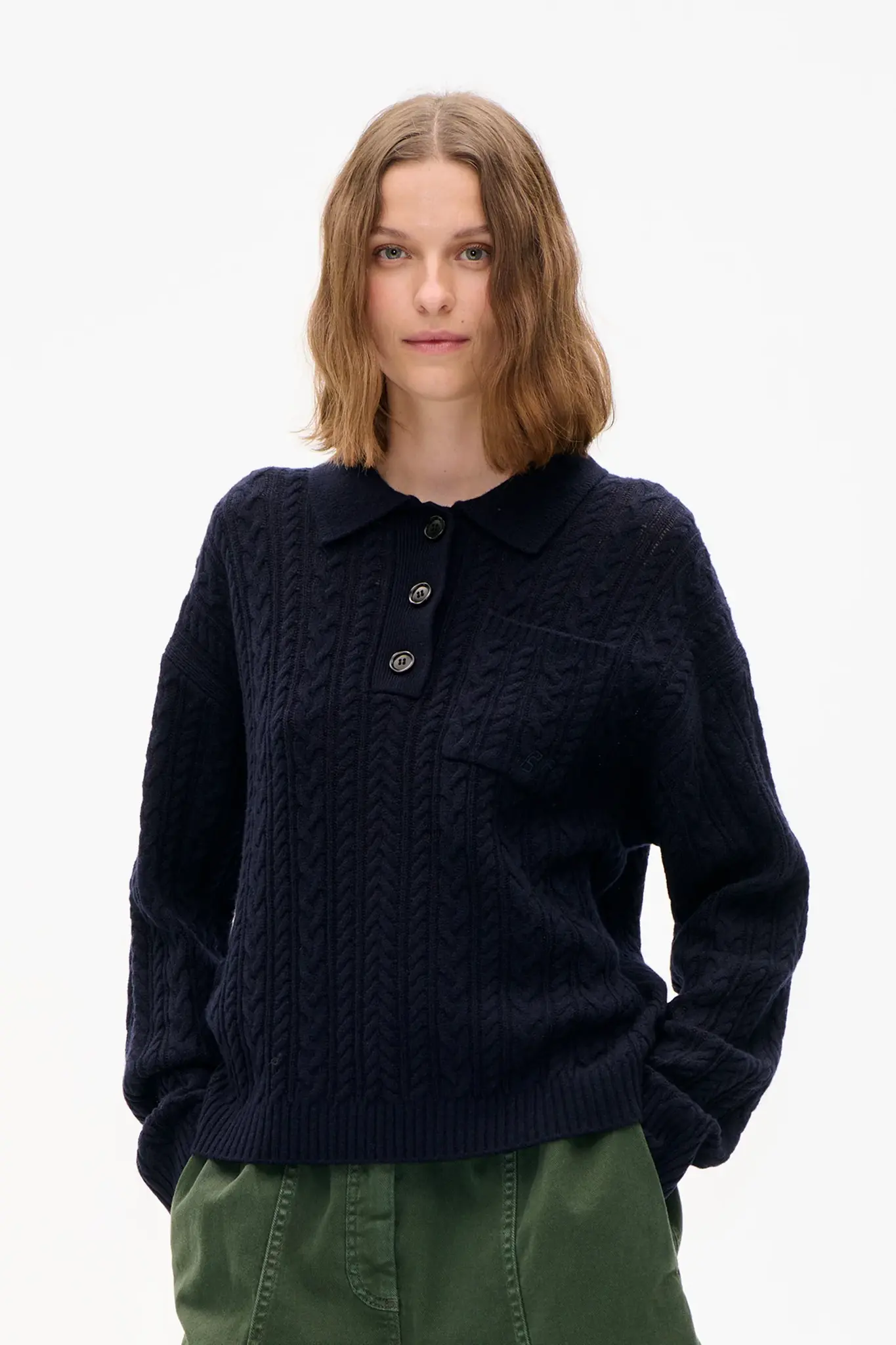 Cailey Polo Knit Navy-3